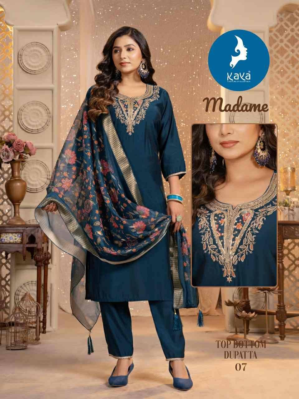 Madame By Kaya 01 To 08 Series Designer Stylish Fancy Colorful Beautiful Party Wear & Ethnic Wear Collection Roman Silk Dresses At Wholesale Price