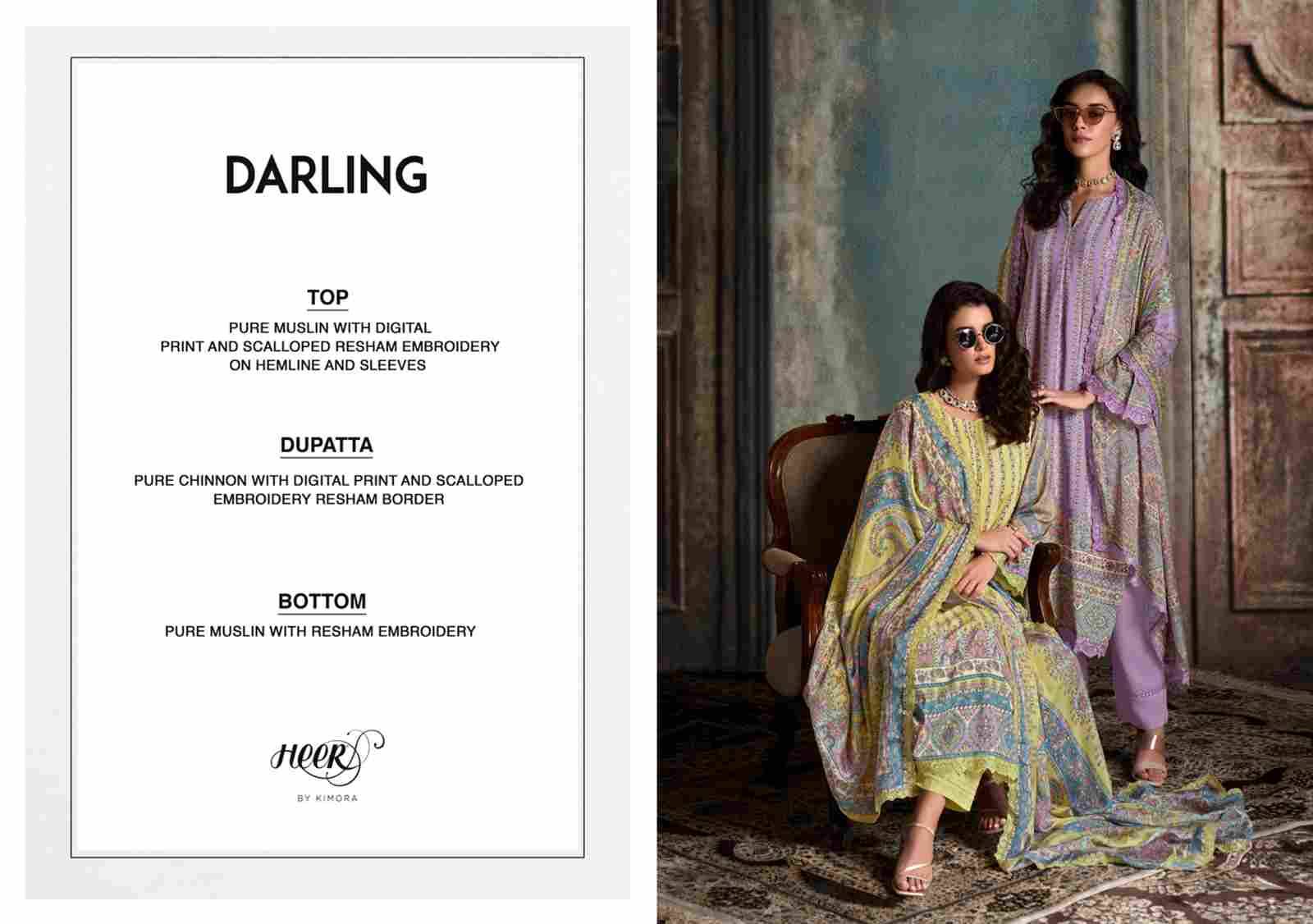 Darling By Kimora Fashion 9411 To 9416 Series Designer Festive Suits Collection Beautiful Stylish Fancy Colorful Party Wear & Occasional Wear Pure Muslin Dresses At Wholesale Price