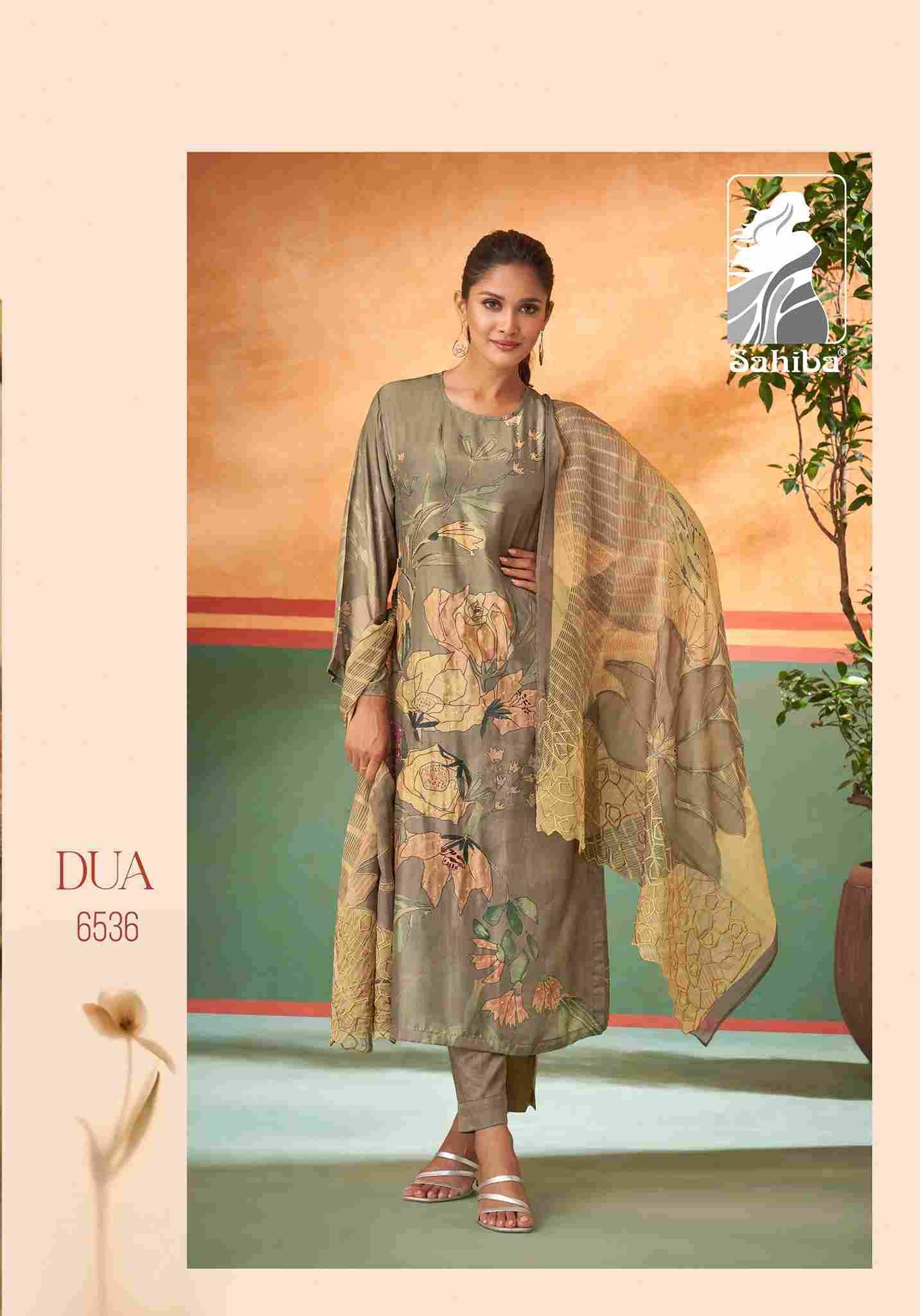 Dua By Sahiba Fabrics Beautiful Festive Suits Stylish Fancy Colorful Casual Wear & Ethnic Wear Muslin Silk Dresses At Wholesale Price