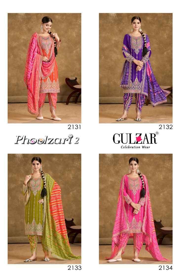 Phoolzari Vol-2 By Gulzar 2131 To 2134 Series Beautiful Festive Suits Colorful Stylish Fancy Casual Wear & Ethnic Wear Chinnon Dresses At Wholesale Price