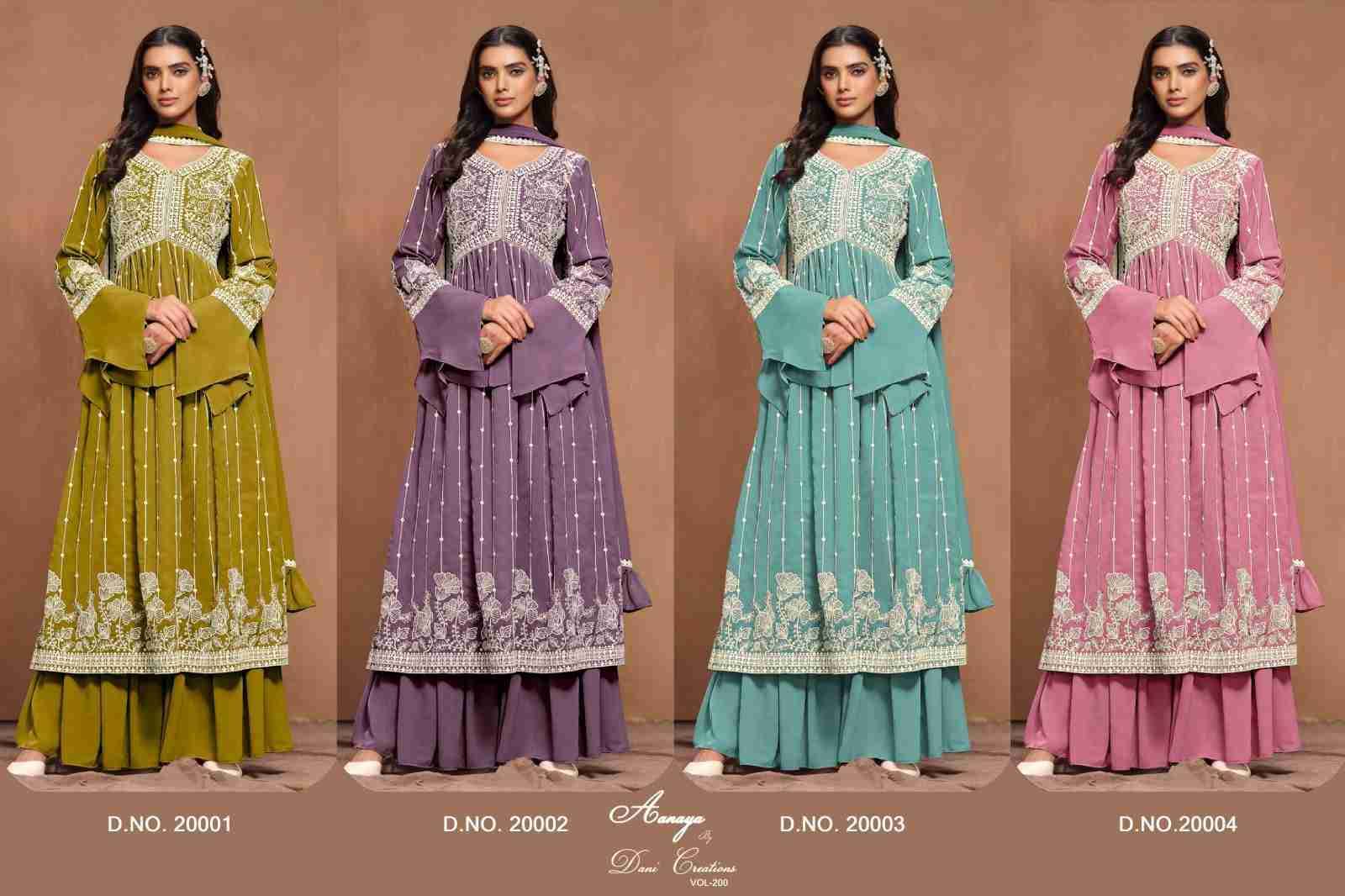 Aanaya Vol-200 By Twisha 20001 To 20004 Series Festive Wear Collection Beautiful Stylish Colorful Fancy Party Wear & Occasional Wear Faux Georgette Lehengas At Wholesale Price