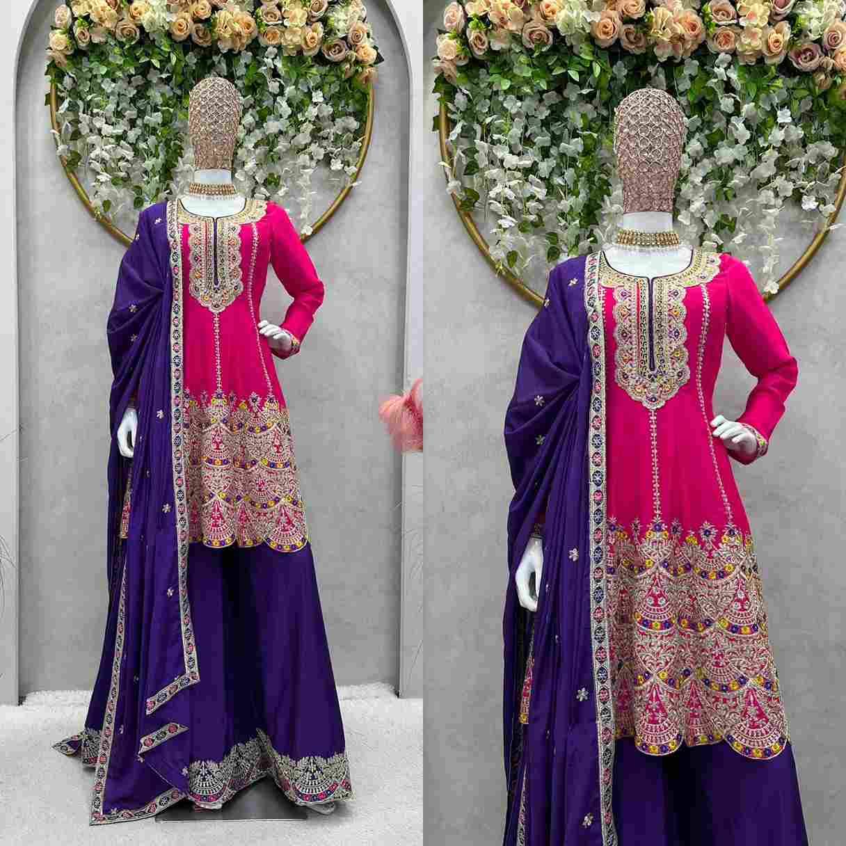 K-1466 By Fashid Wholesale Beautiful Festive Suits Colorful Stylish Fancy Casual Wear & Ethnic Wear Chinnon Silk Dresses At Wholesale Price