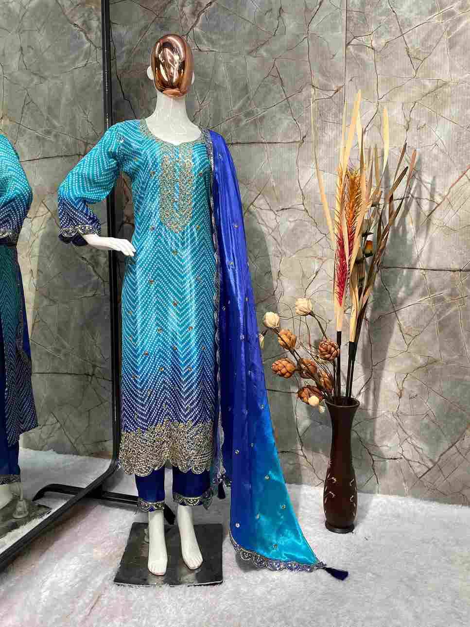 L-1880 By Fashid Wholesale 01 To 04 Series Beautiful Suits Colorful Stylish Fancy Casual Wear & Ethnic Wear Pure Chinnon Silk Dresses At Wholesale Price