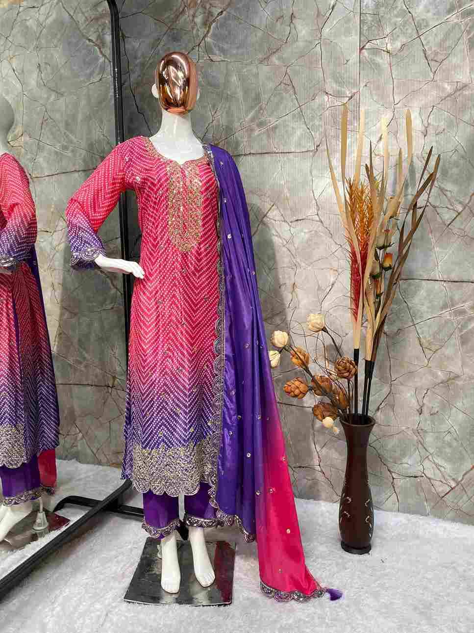 L-1880 By Fashid Wholesale 01 To 04 Series Beautiful Suits Colorful Stylish Fancy Casual Wear & Ethnic Wear Pure Chinnon Silk Dresses At Wholesale Price