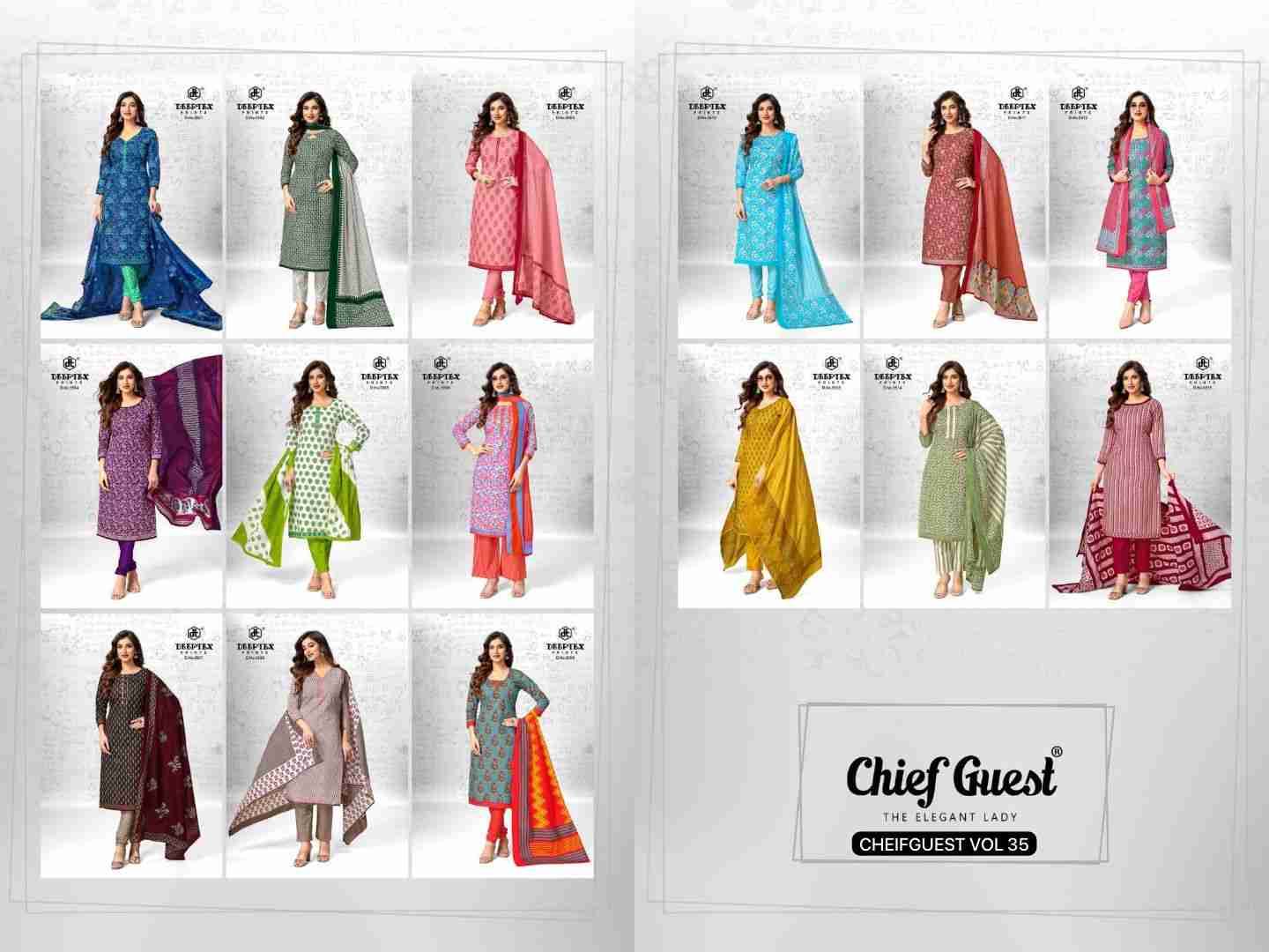 Chief Guest Vol-35 By Deeptex Prints 3501 To 3515 Series Beautiful Suits Colorful Stylish Fancy Casual Wear & Ethnic Wear Cotton Print Dresses At Wholesale Price