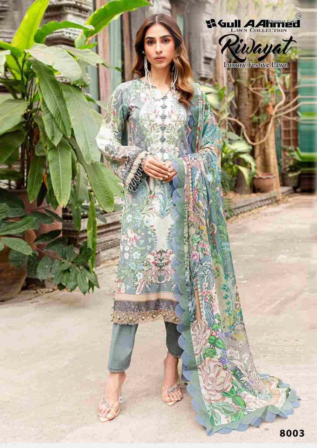 Riwayat Vol-8 By Gull Aahmed 8001 To 8006 Series Beautiful Festive Suits Stylish Fancy Colorful Casual Wear & Ethnic Wear Pure Lawn Embroidered Dresses At Wholesale Price