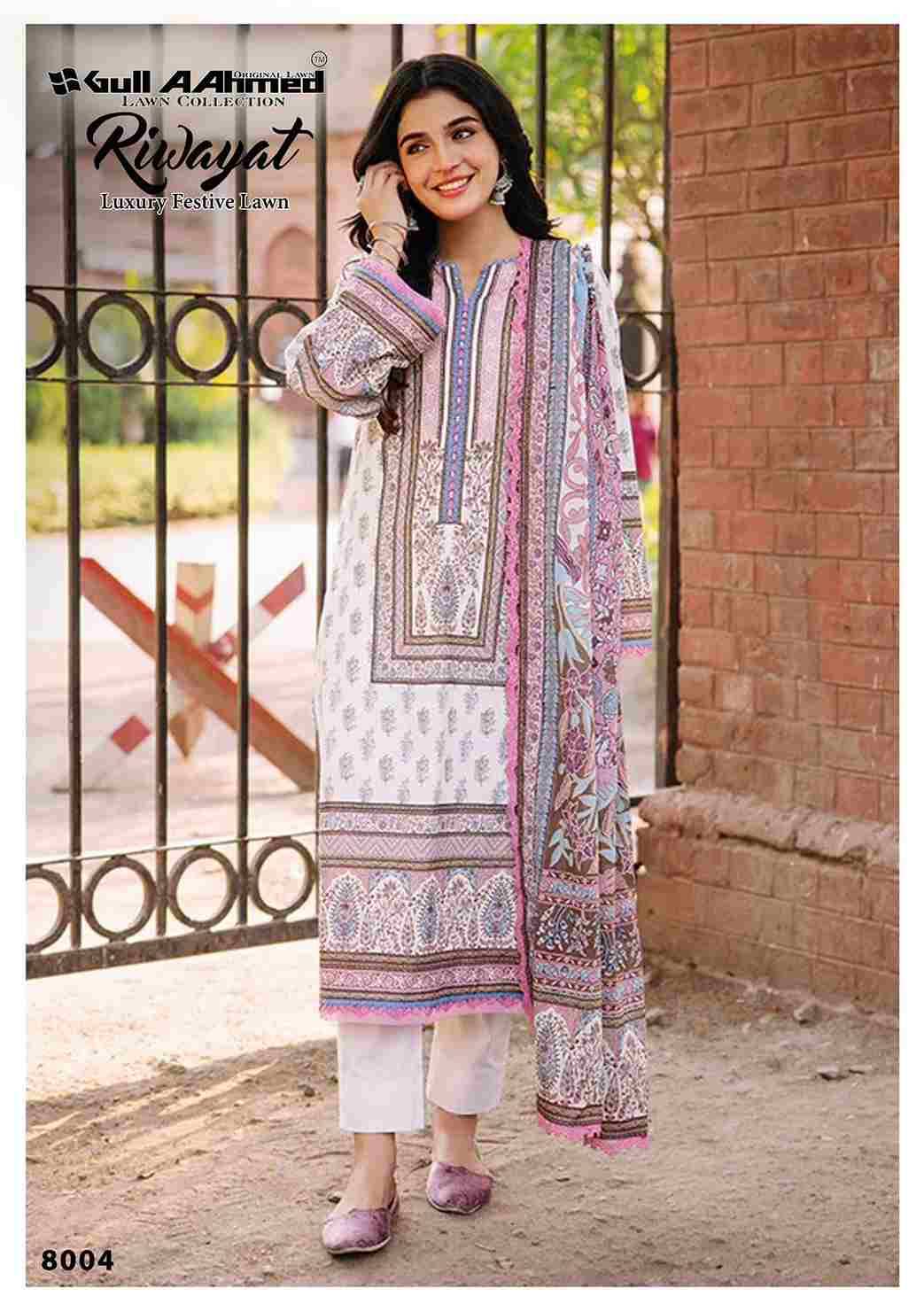 Riwayat Vol-8 By Gull Aahmed 8001 To 8006 Series Beautiful Festive Suits Stylish Fancy Colorful Casual Wear & Ethnic Wear Pure Lawn Embroidered Dresses At Wholesale Price