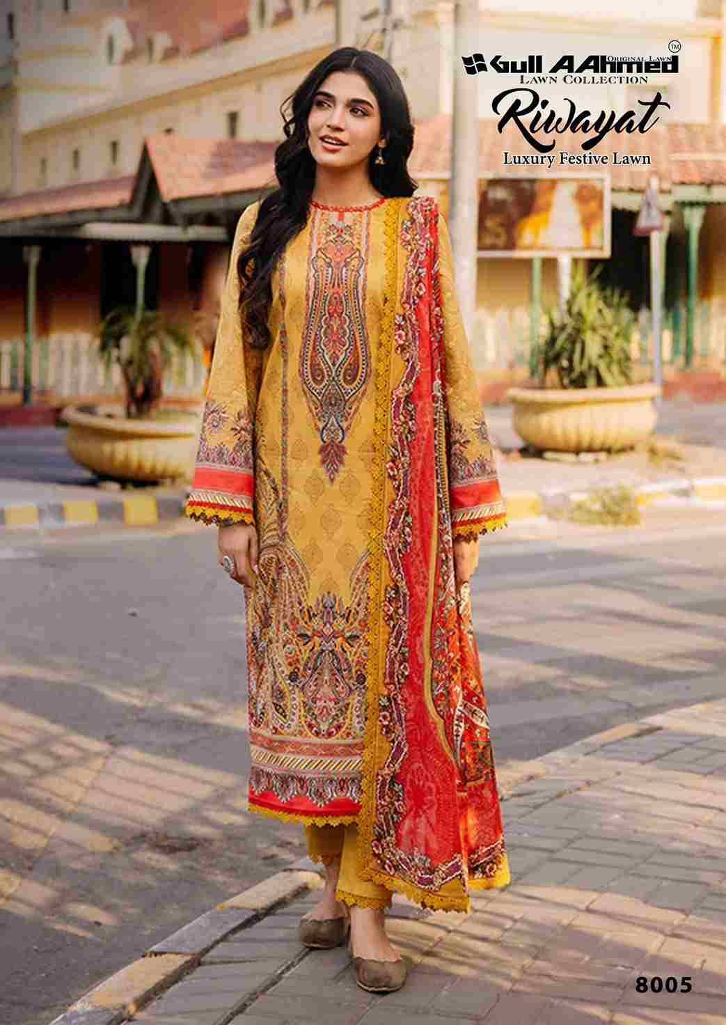 Riwayat Vol-8 By Gull Aahmed 8001 To 8006 Series Beautiful Festive Suits Stylish Fancy Colorful Casual Wear & Ethnic Wear Pure Lawn Embroidered Dresses At Wholesale Price