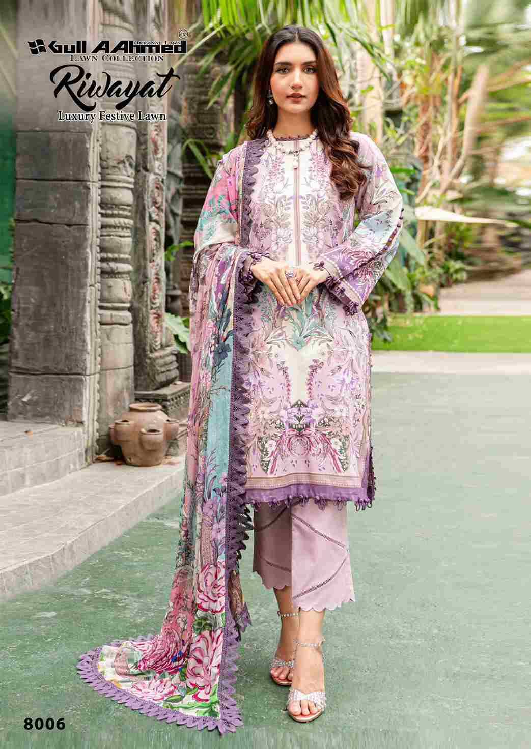 Riwayat Vol-8 By Gull Aahmed 8001 To 8006 Series Beautiful Festive Suits Stylish Fancy Colorful Casual Wear & Ethnic Wear Pure Lawn Embroidered Dresses At Wholesale Price