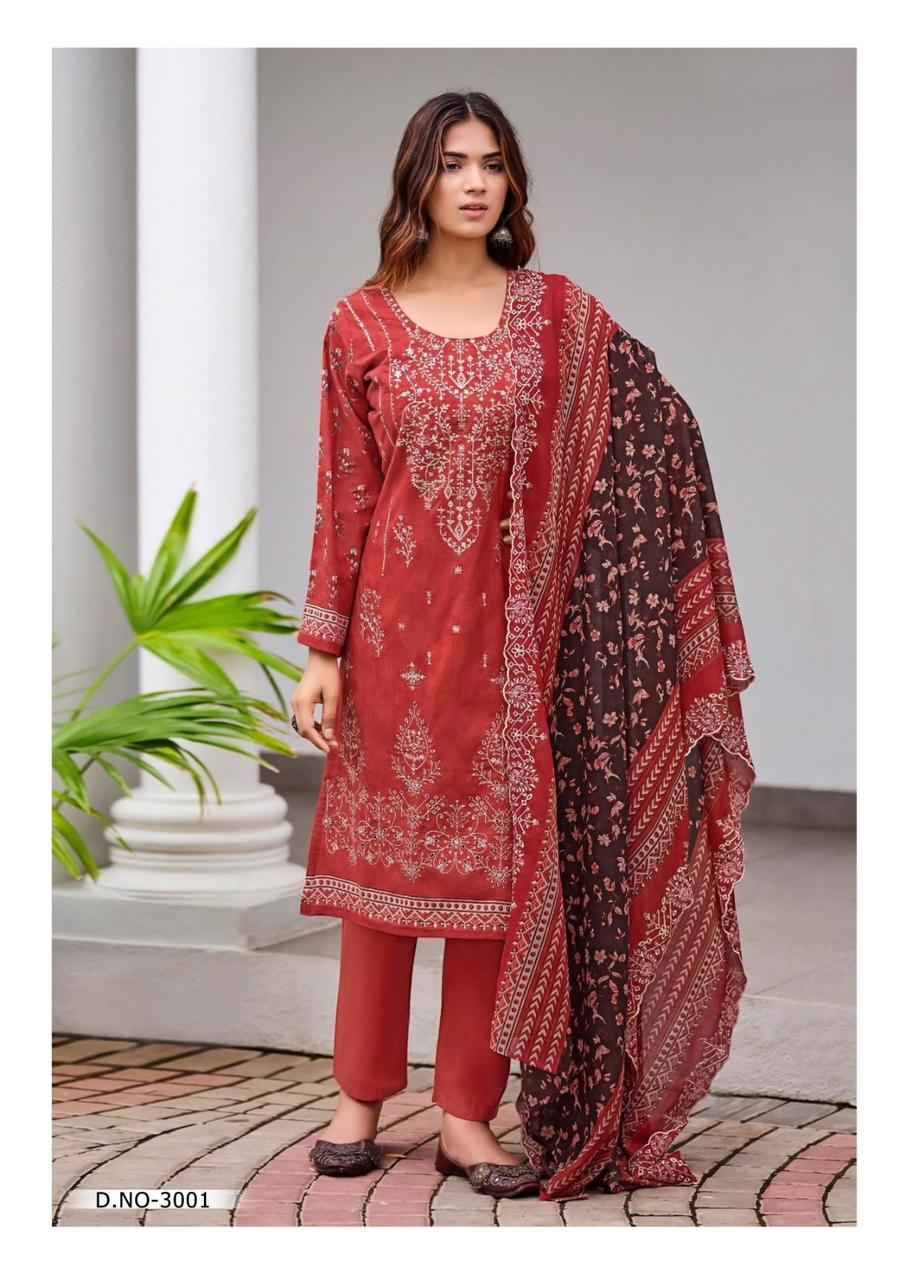 Qurbat Vol-3 By Miraj 3001 To 3006 Series Beautiful Suits Colorful Stylish Fancy Casual Wear & Ethnic Wear Premium Cotton Print Dresses At Wholesale Price