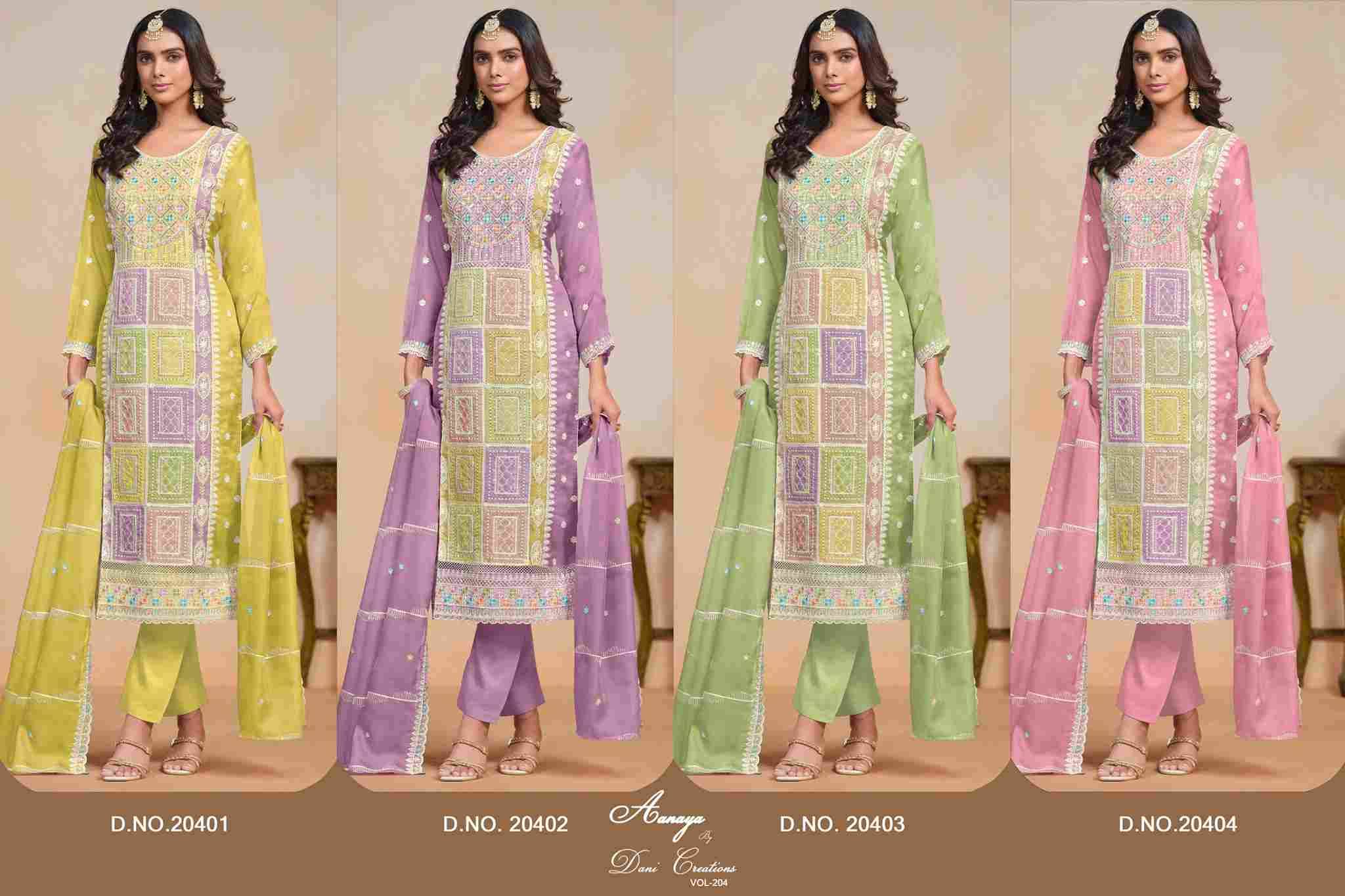 Aanaya Vol-204 By Twisha 20401 To 20404 Series Beautiful Festive Suits Colorful Stylish Fancy Casual Wear & Ethnic Wear Organza Dresses At Wholesale Price