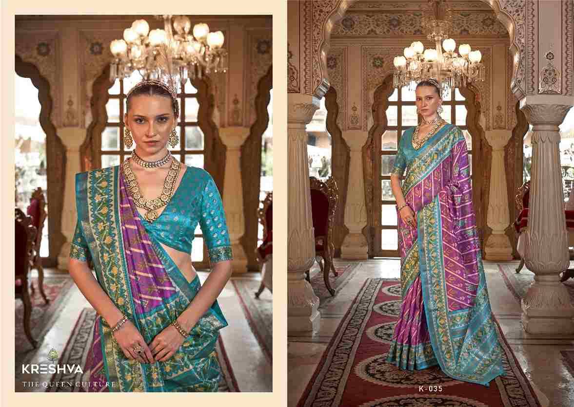 Punya Patola By Kreshva 30 To 37 Series Indian Traditional Wear Collection Beautiful Stylish Fancy Colorful Party Wear & Occasional Wear Silk Sarees At Wholesale Price