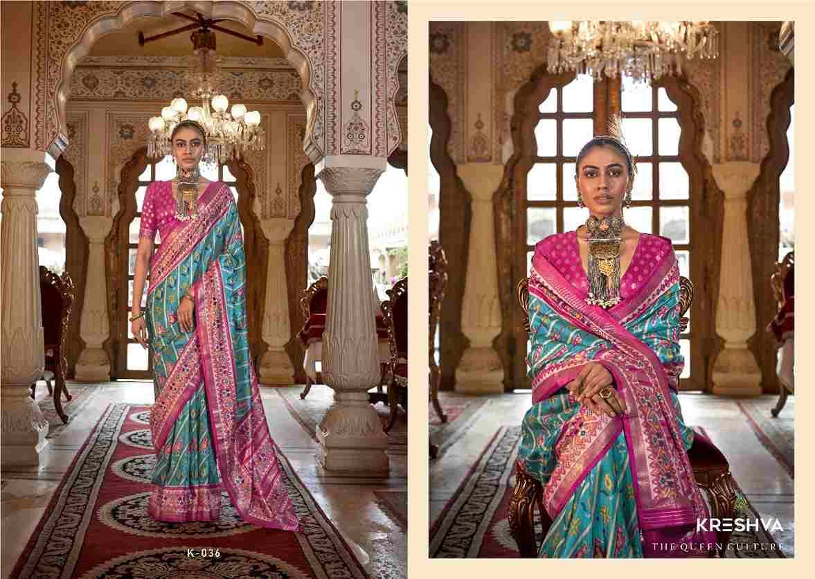 Punya Patola By Kreshva 30 To 37 Series Indian Traditional Wear Collection Beautiful Stylish Fancy Colorful Party Wear & Occasional Wear Silk Sarees At Wholesale Price