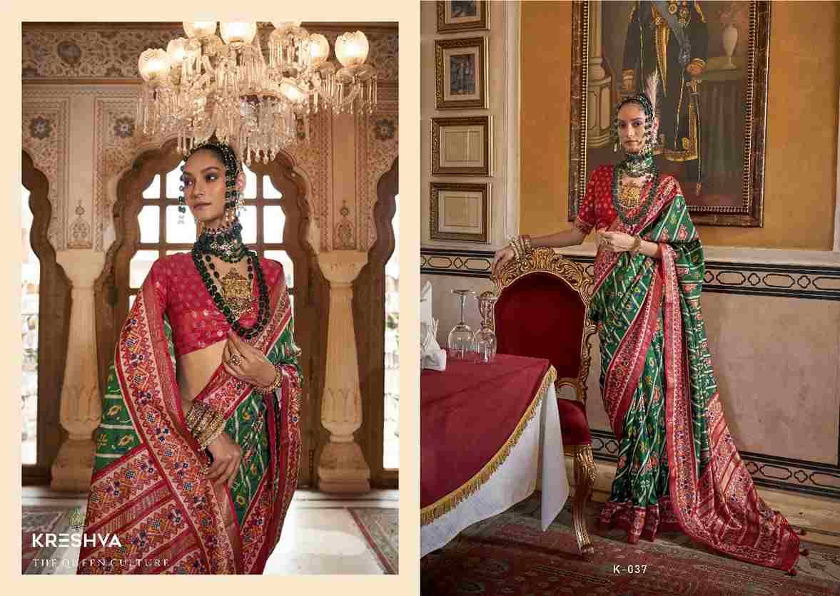 Punya Patola By Kreshva 30 To 37 Series Indian Traditional Wear Collection Beautiful Stylish Fancy Colorful Party Wear & Occasional Wear Silk Sarees At Wholesale Price