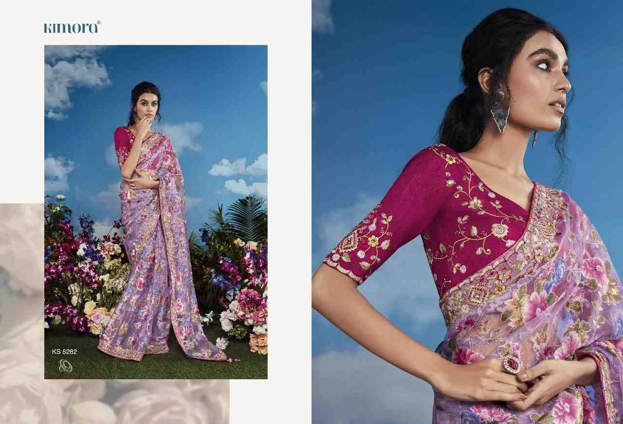 Bagicha By Kimora Fashion 5281 To 5291 Series Indian Traditional Wear Collection Beautiful Stylish Fancy Colorful Party Wear & Occasional Wear Brasso Sarees At Wholesale Price