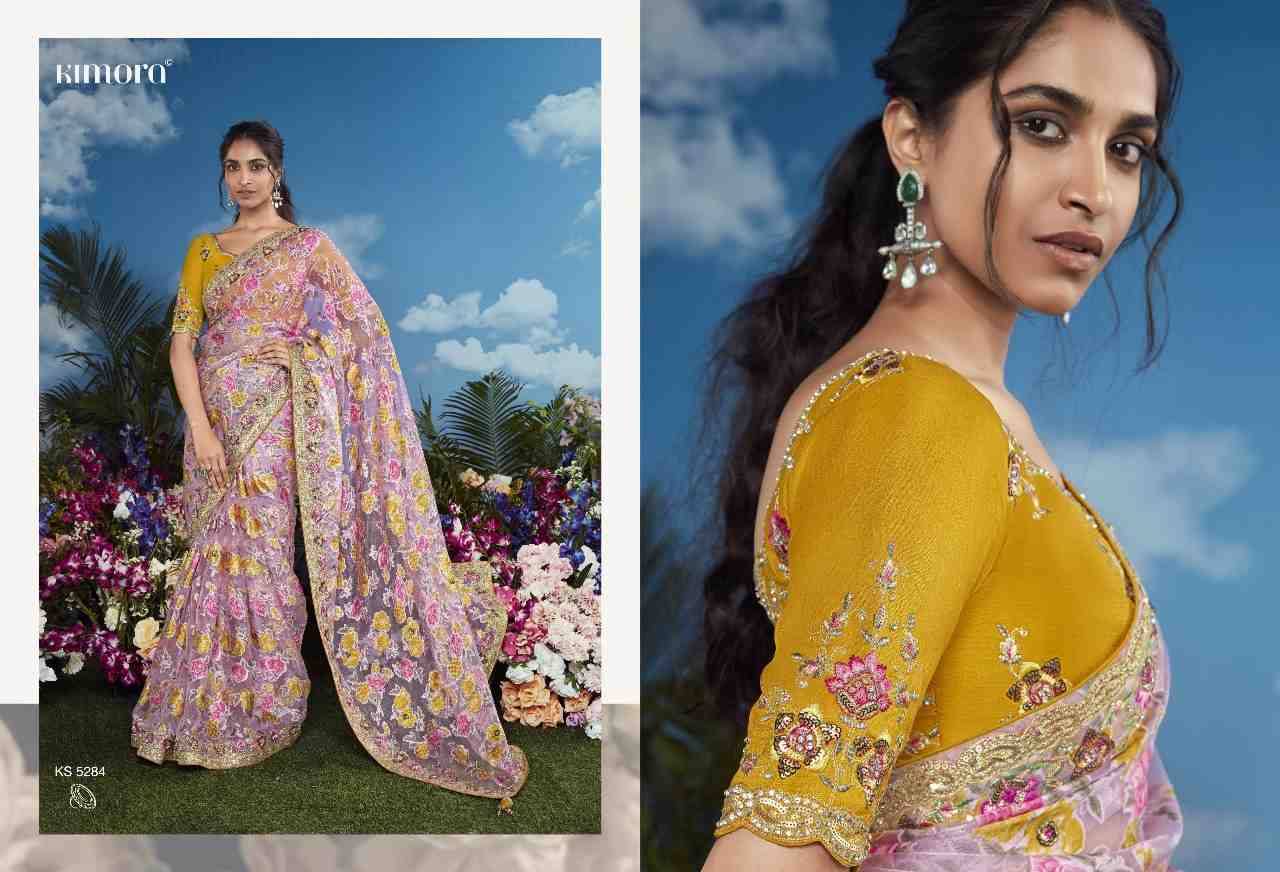 Bagicha By Kimora Fashion 5281 To 5291 Series Indian Traditional Wear Collection Beautiful Stylish Fancy Colorful Party Wear & Occasional Wear Brasso Sarees At Wholesale Price