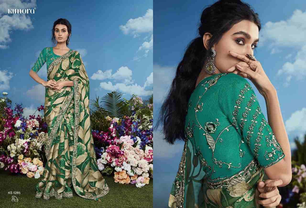 Bagicha By Kimora Fashion 5281 To 5291 Series Indian Traditional Wear Collection Beautiful Stylish Fancy Colorful Party Wear & Occasional Wear Brasso Sarees At Wholesale Price