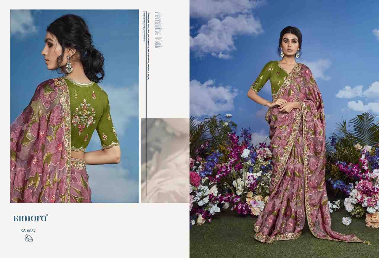 Bagicha By Kimora Fashion 5281 To 5291 Series Indian Traditional Wear Collection Beautiful Stylish Fancy Colorful Party Wear & Occasional Wear Brasso Sarees At Wholesale Price