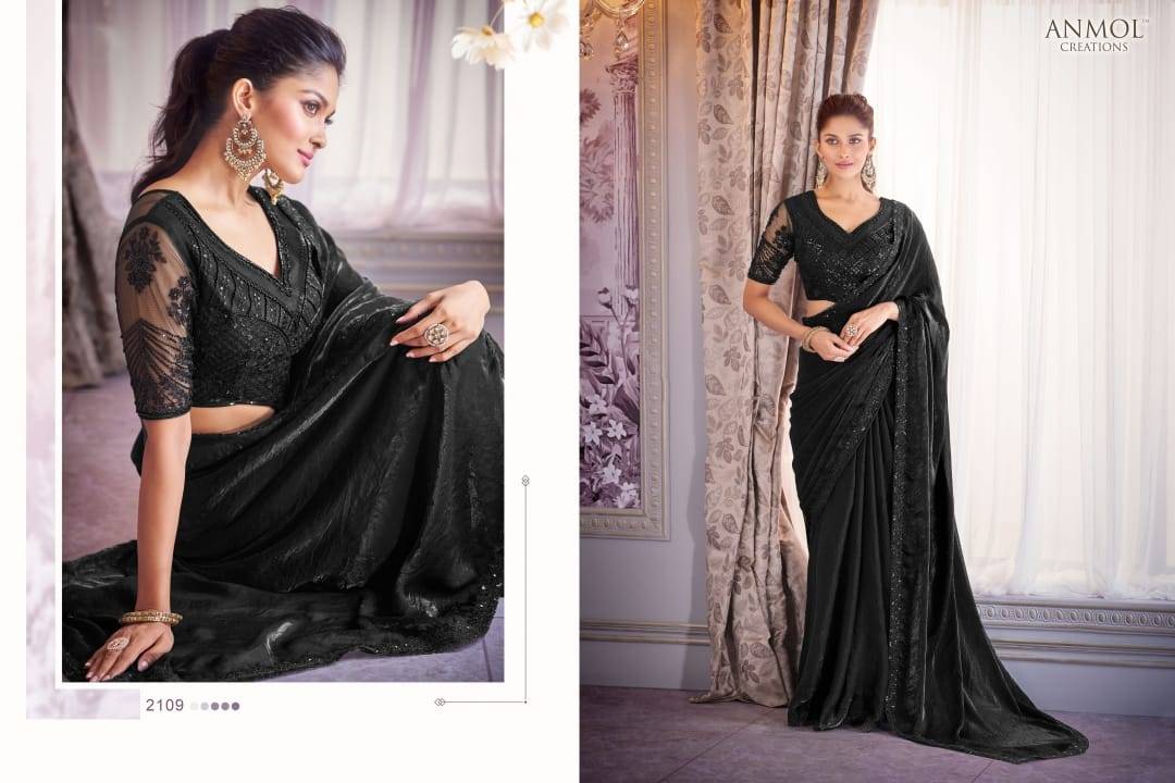 Kaina Vol-2 By Anmol Creation 2101 To 2116 Series Indian Traditional Wear Collection Beautiful Stylish Fancy Colorful Party Wear & Occasional Wear Organza Satin Sarees At Wholesale Price