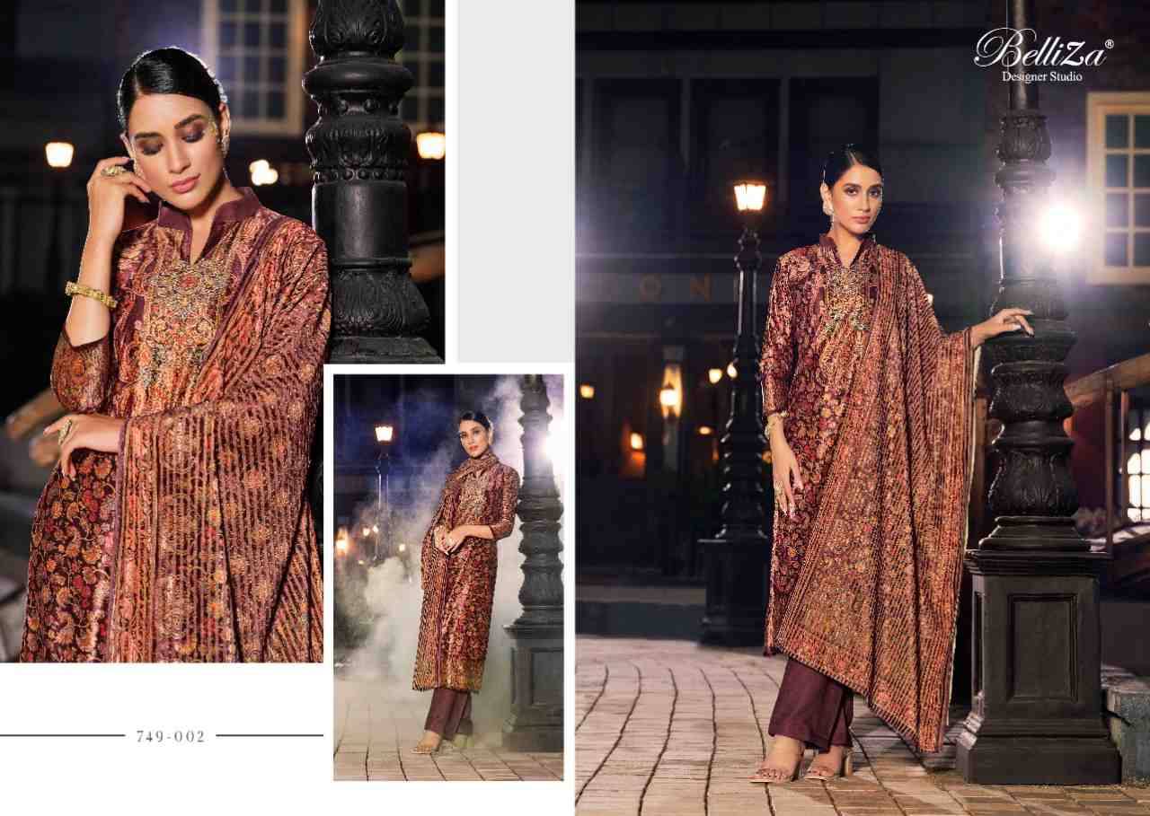 Safinaaz By Belliza 749-001 To 749-008 Series Beautiful Festive Suits Stylish Fancy Colorful Casual Wear & Ethnic Wear Pure Velvet Print Dresses At Wholesale Price