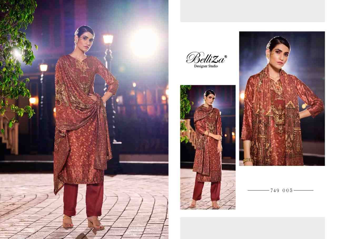 Safinaaz By Belliza 749-001 To 749-008 Series Beautiful Festive Suits Stylish Fancy Colorful Casual Wear & Ethnic Wear Pure Velvet Print Dresses At Wholesale Price