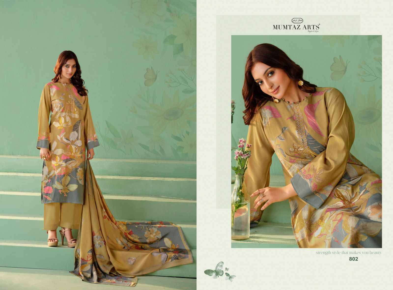 Varshika By Mumtaz Arts 801 To 804 Series Beautiful Festive Suits Colorful Stylish Fancy Casual Wear & Ethnic Wear Pure Muslin Print Dresses At Wholesale Price