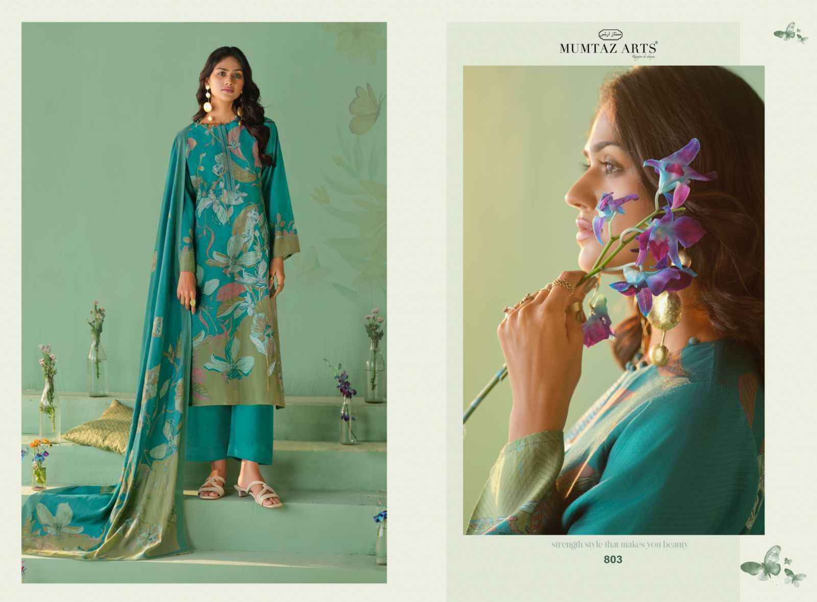 Varshika By Mumtaz Arts 801 To 804 Series Beautiful Festive Suits Colorful Stylish Fancy Casual Wear & Ethnic Wear Pure Muslin Print Dresses At Wholesale Price