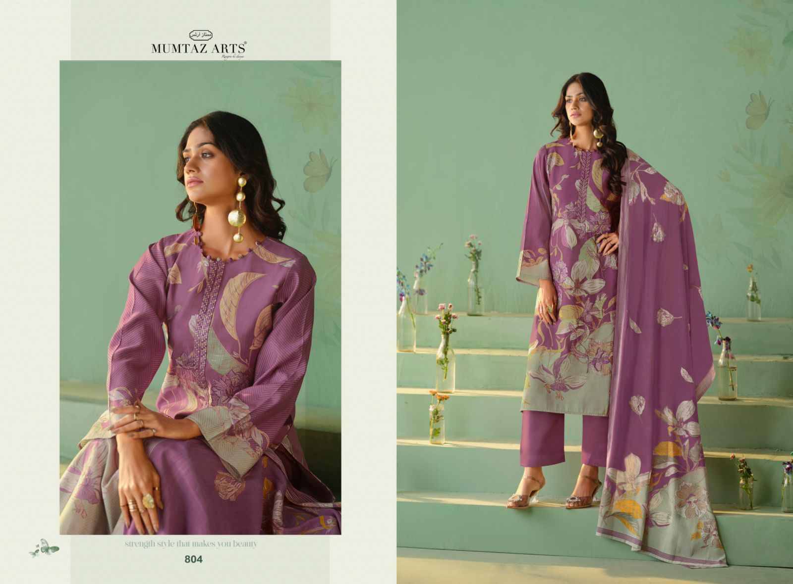 Varshika By Mumtaz Arts 801 To 804 Series Beautiful Festive Suits Colorful Stylish Fancy Casual Wear & Ethnic Wear Pure Muslin Print Dresses At Wholesale Price