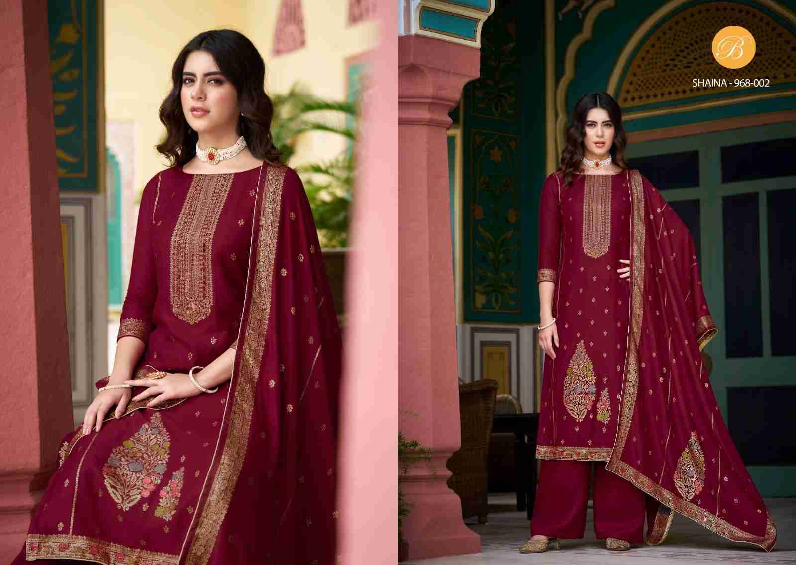 Shaina By Belliza 968-001 To 968-006 Series Beautiful Suits Colorful Stylish Fancy Casual Wear & Ethnic Wear Pure Viscose Pashmina Embroidered Dresses At Wholesale Price