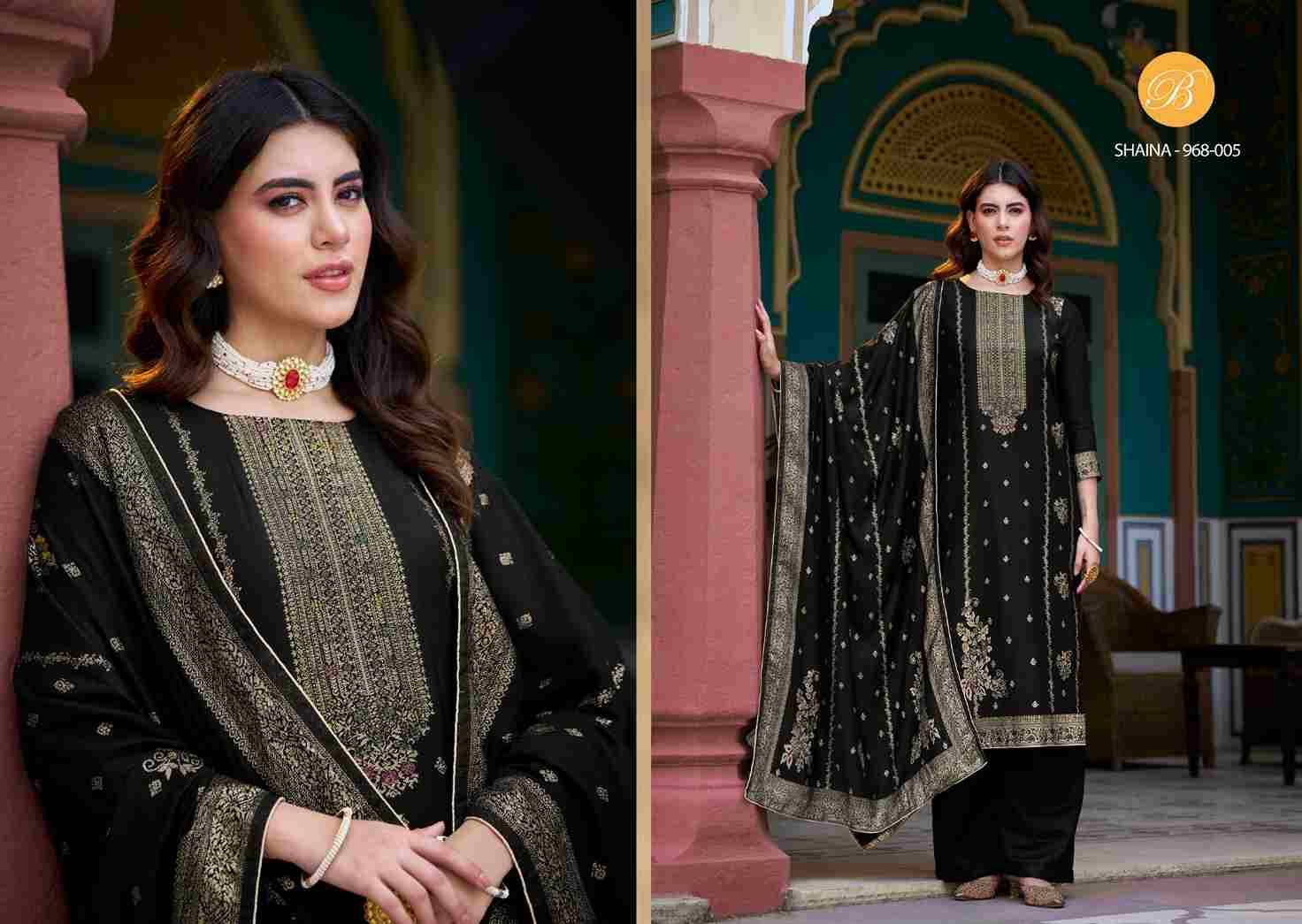 Shaina By Belliza 968-001 To 968-006 Series Beautiful Suits Colorful Stylish Fancy Casual Wear & Ethnic Wear Pure Viscose Pashmina Embroidered Dresses At Wholesale Price