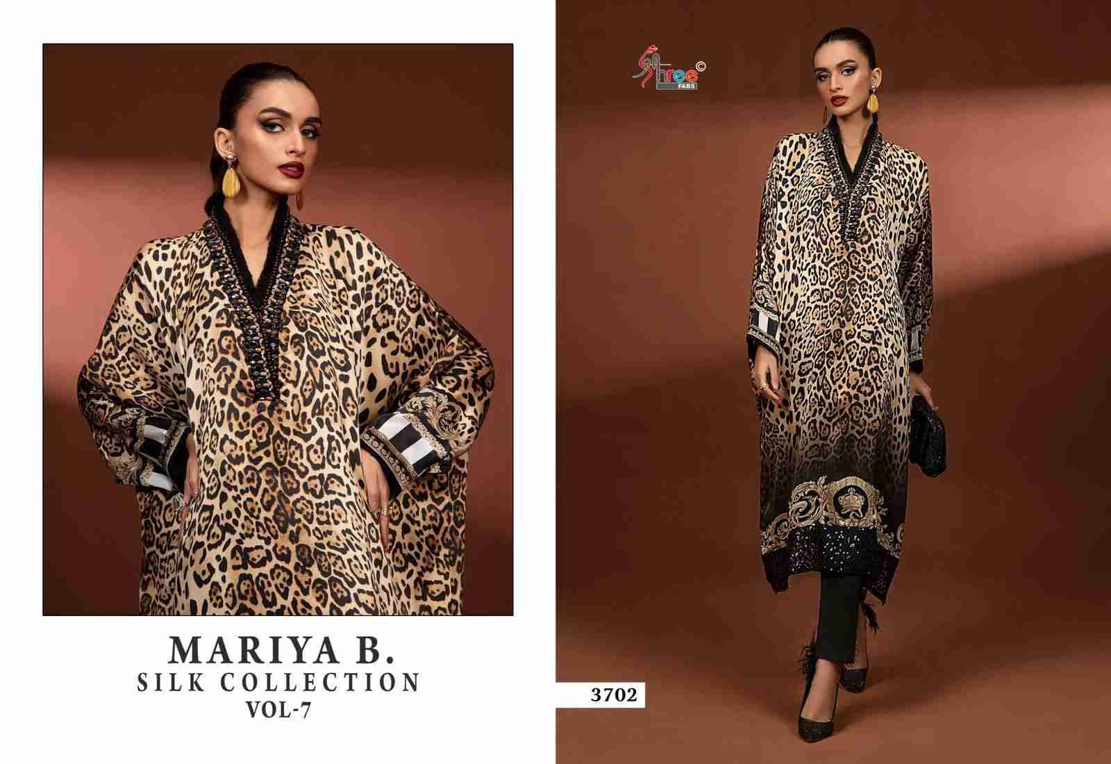 Mariya B. Silk Collection Vol-7 By Shree Fabs 3701 To 3703 Series Designer Pakistani Suits Beautiful Stylish Fancy Colorful Party Wear & Occasional Wear Japan Satin With Embroidery Dresses At Wholesale Price