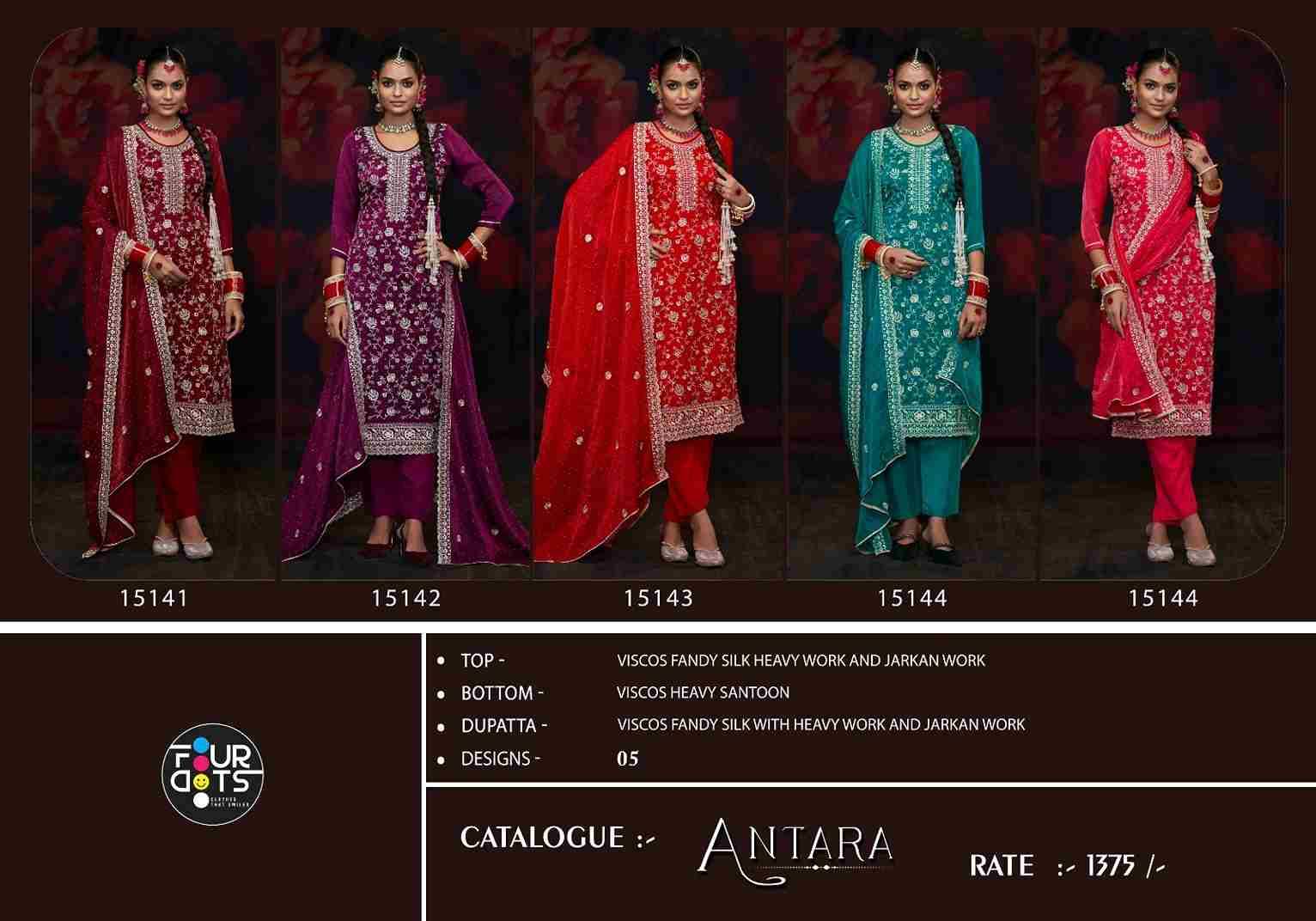 Antara By Four Dots 15141 To 15145 Series Beautiful Stylish Festive Suits Fancy Colorful Casual Wear & Ethnic Wear & Ready To Wear Viscose Silk Dresses At Wholesale Price