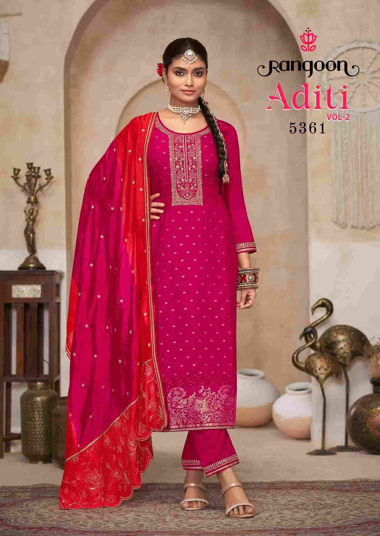 Aditi Vol-2 By Rangoon 5361 To 5364 Series Beautiful Stylish Festive Suits Fancy Colorful Casual Wear & Ethnic Wear & Ready To Wear Viscose Jacquard Dresses At Wholesale Price