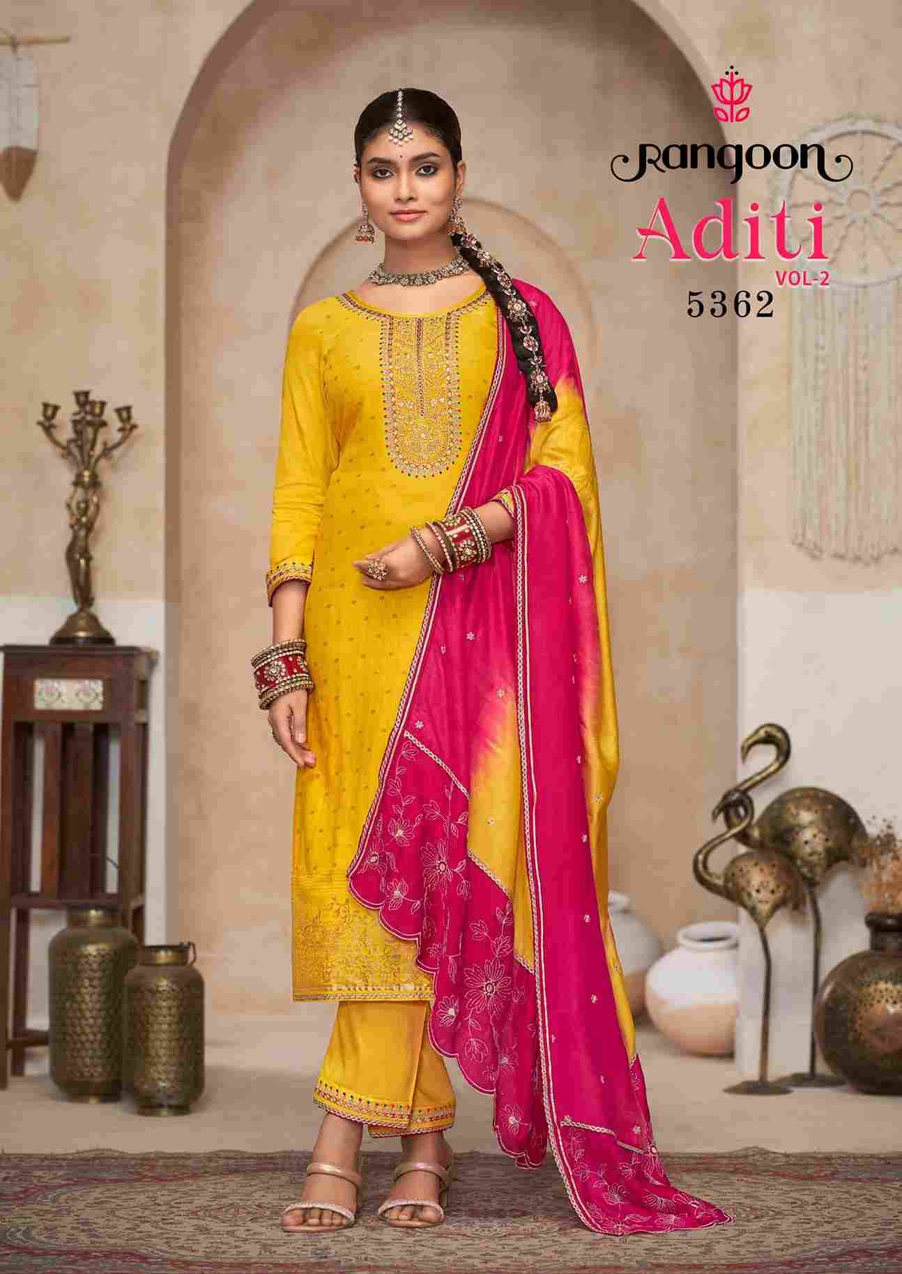 Aditi Vol-2 By Rangoon 5361 To 5364 Series Beautiful Stylish Festive Suits Fancy Colorful Casual Wear & Ethnic Wear & Ready To Wear Viscose Jacquard Dresses At Wholesale Price