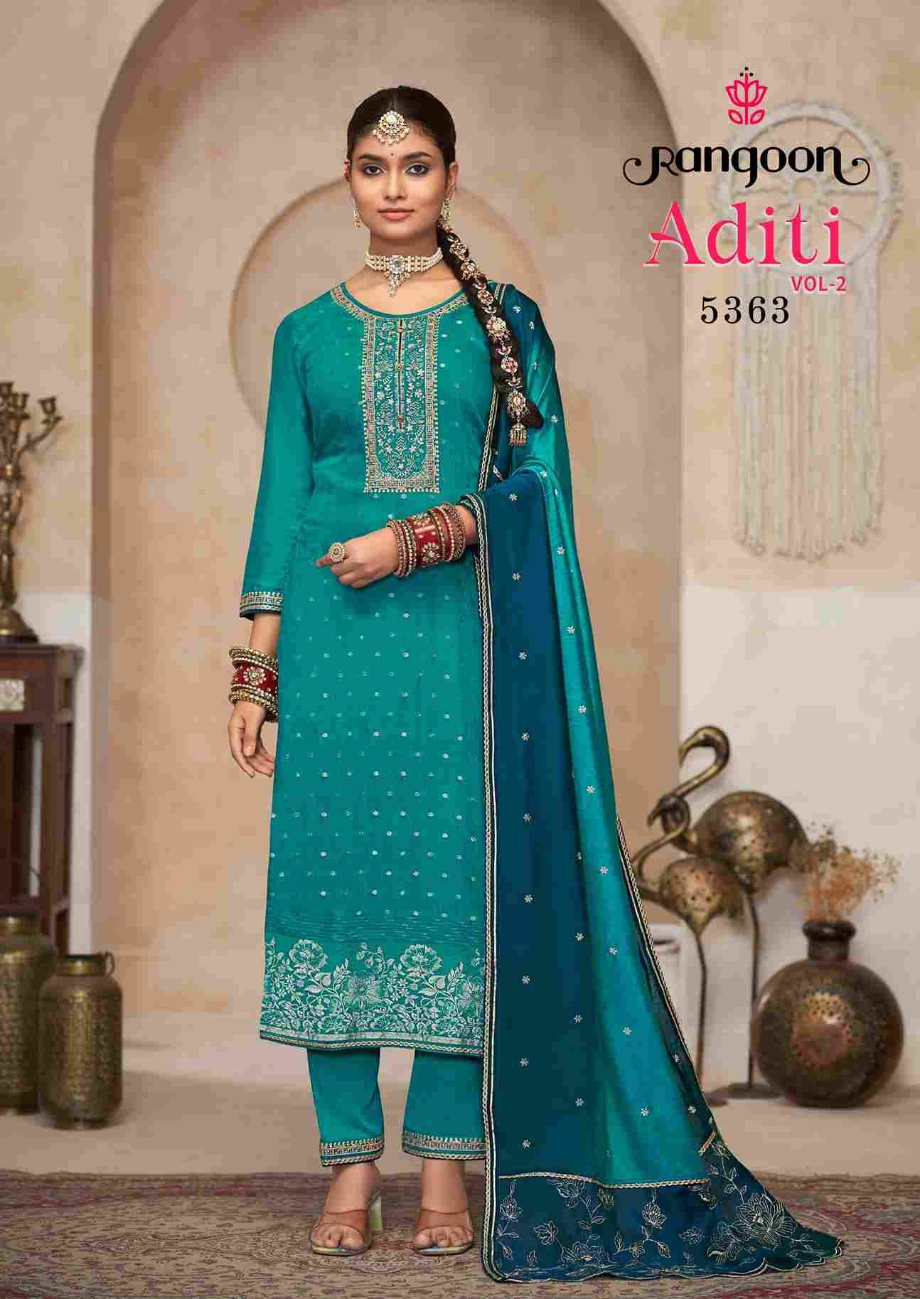 Aditi Vol-2 By Rangoon 5361 To 5364 Series Beautiful Stylish Festive Suits Fancy Colorful Casual Wear & Ethnic Wear & Ready To Wear Viscose Jacquard Dresses At Wholesale Price