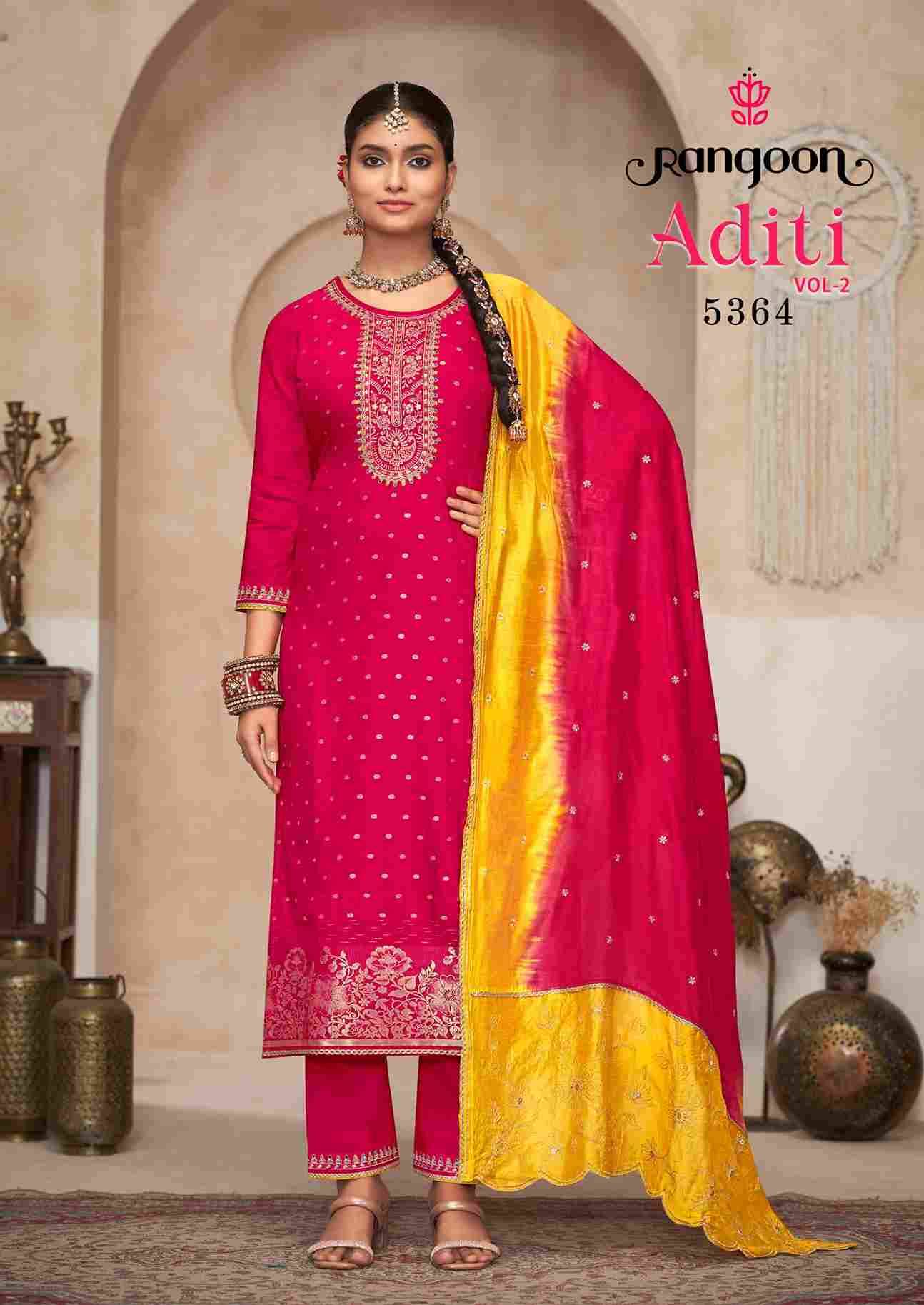 Aditi Vol-2 By Rangoon 5361 To 5364 Series Beautiful Stylish Festive Suits Fancy Colorful Casual Wear & Ethnic Wear & Ready To Wear Viscose Jacquard Dresses At Wholesale Price