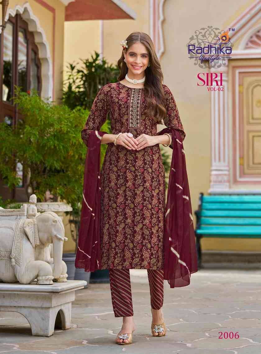 Siri Vol-2 By Radhika Lifestyle 2001 To 2008 Series Beautiful Stylish Festive Suits Fancy Colorful Casual Wear & Ethnic Wear & Ready To Wear Rayon Foil Dresses At Wholesale Price