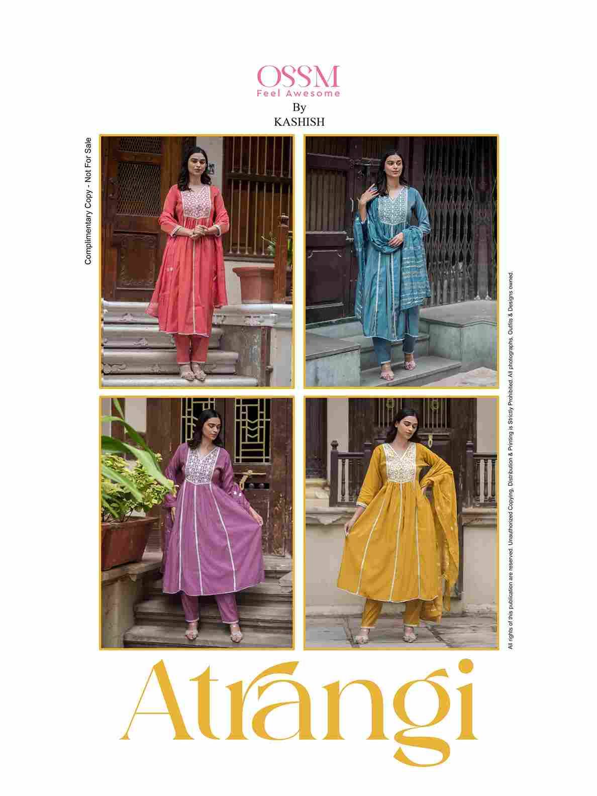 Atrangi By Ossm 101 To 104 Series Beautiful Stylish Festive Suits Fancy Colorful Casual Wear & Ethnic Wear & Ready To Wear Pure Viscose Roman Dresses At Wholesale Price