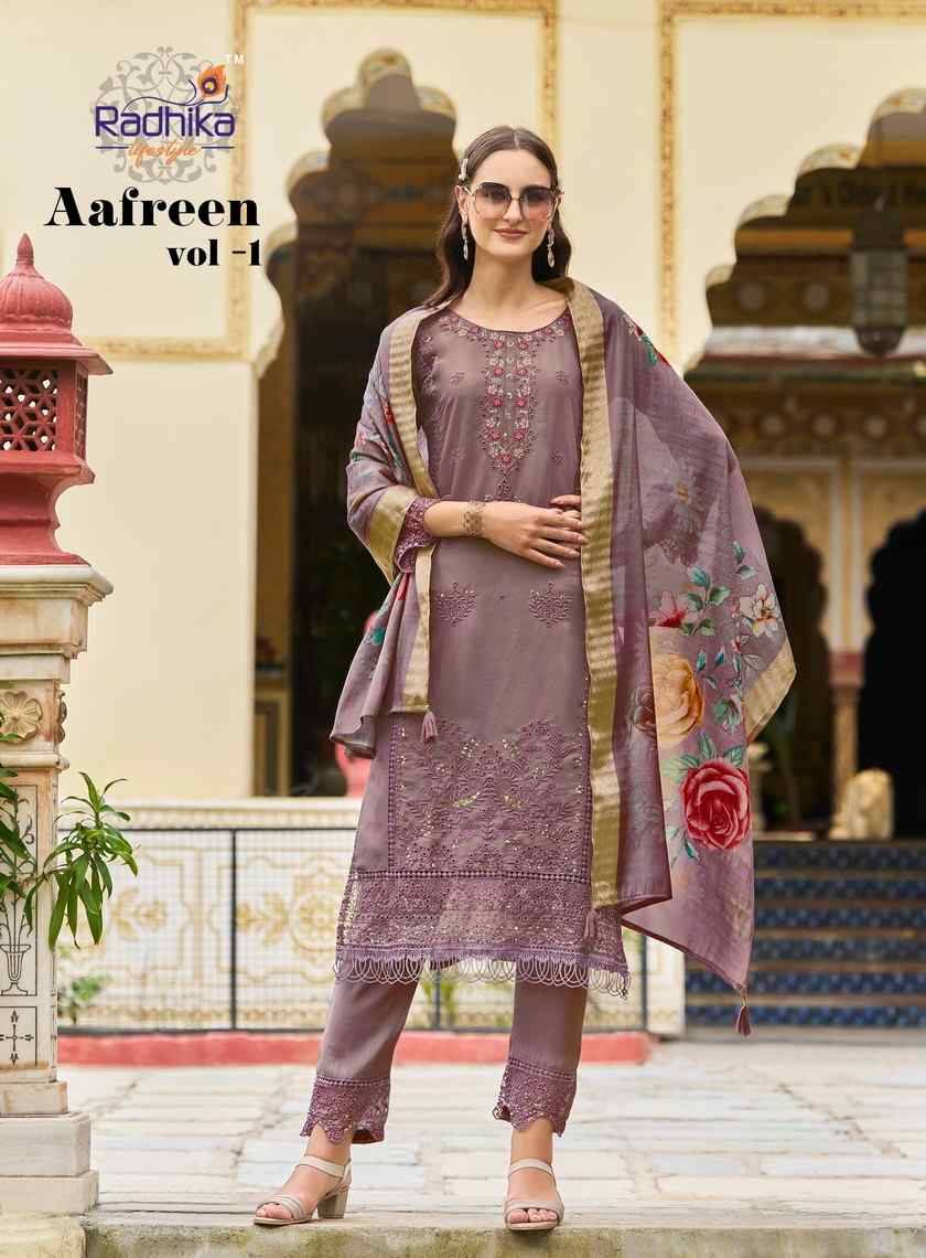 Aafreen Vol-1 By Radhika Lifestyle 1001 To 1006 Series Beautiful Festive Suits Colorful Stylish Fancy Casual Wear & Ethnic Wear Pure Silk Dresses At Wholesale Price