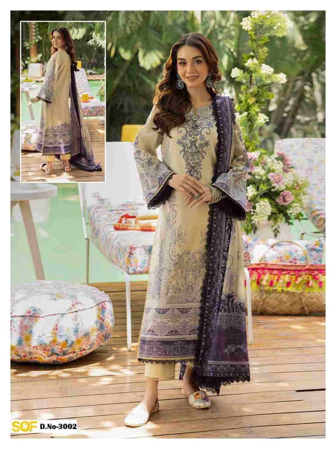 Aliya.B Vol-3 By Shree Om Fab 3001 To 3006 Series Beautiful Festive Suits Stylish Fancy Colorful Casual Wear & Ethnic Wear Pure Lawn Digital Print Dresses At Wholesale Price