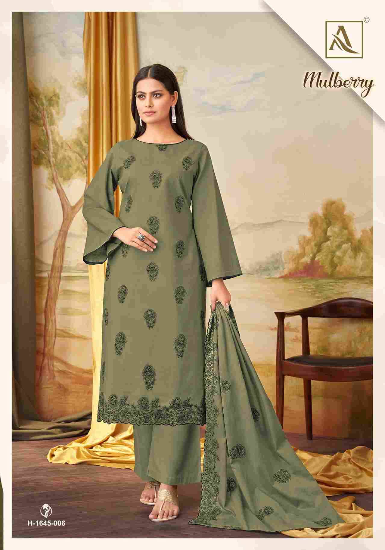 Mulberry By Alok Suit 1645-001 To 1645-008 Series Beautiful Festive Suits Stylish Fancy Colorful Casual Wear & Ethnic Wear Pure Cambric Cotton Embroidered Dresses At Wholesale Price