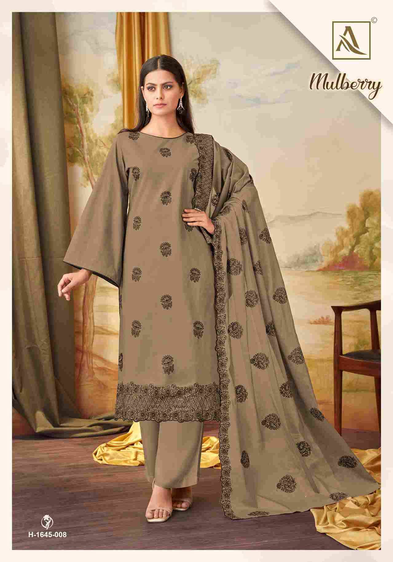 Mulberry By Alok Suit 1645-001 To 1645-008 Series Beautiful Festive Suits Stylish Fancy Colorful Casual Wear & Ethnic Wear Pure Cambric Cotton Embroidered Dresses At Wholesale Price