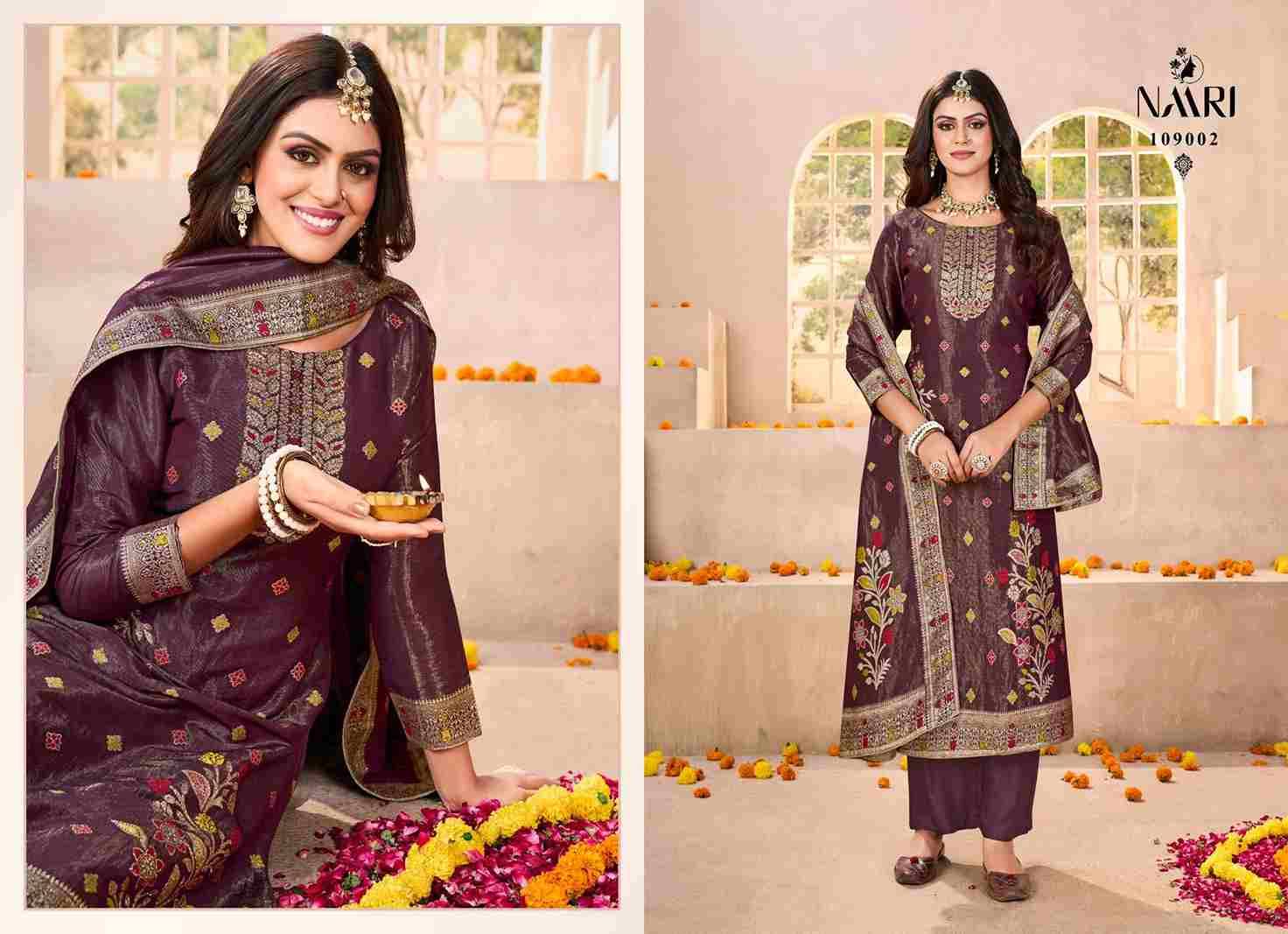 Stree By Naari 109001 To 109004 Series Beautiful Stylish Festive Suits Fancy Colorful Casual Wear & Ethnic Wear & Ready To Wear Pure Jacquard Dresses At Wholesale Price