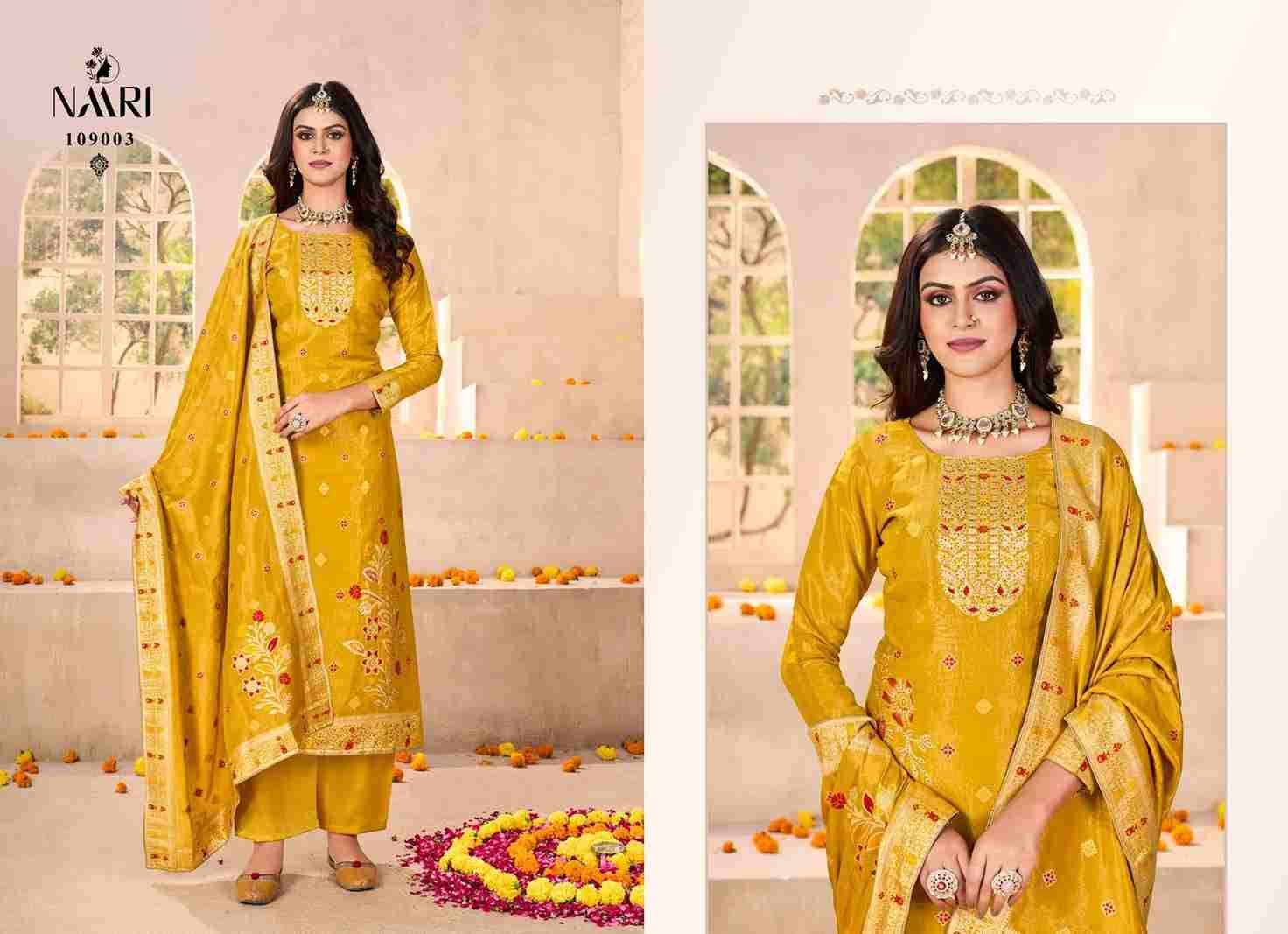 Stree By Naari 109001 To 109004 Series Beautiful Stylish Festive Suits Fancy Colorful Casual Wear & Ethnic Wear & Ready To Wear Pure Jacquard Dresses At Wholesale Price