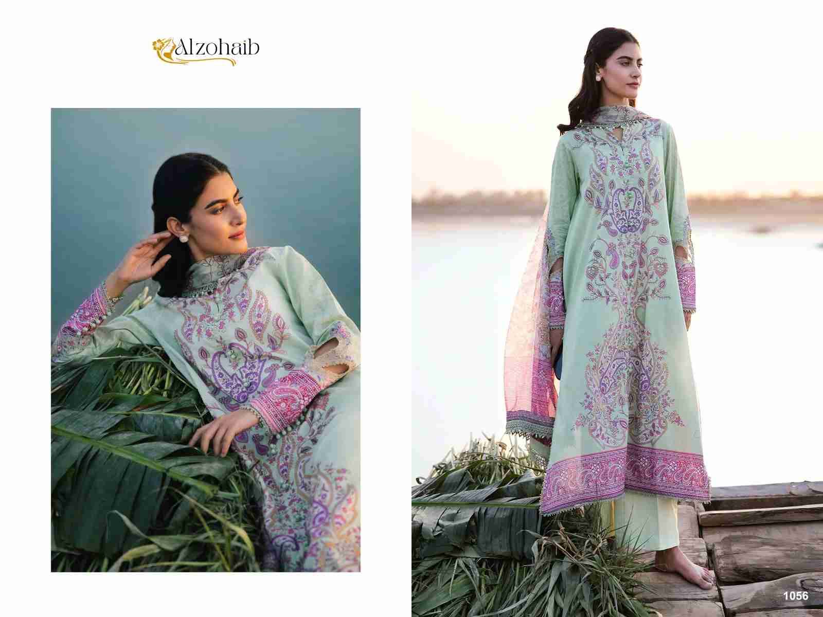 M.Basics Vol-3 By Alzohaib 1056 To 1057 Series Beautiful Pakistani Suits Stylish Fancy Colorful Party Wear & Occasional Wear Pure Cotton Print Dresses At Wholesale Price