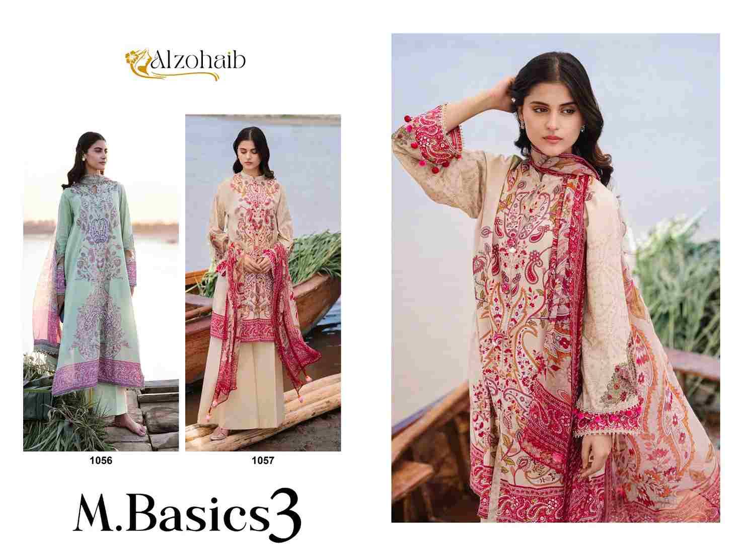 M.Basics Vol-3 By Alzohaib 1056 To 1057 Series Beautiful Pakistani Suits Stylish Fancy Colorful Party Wear & Occasional Wear Pure Cotton Print Dresses At Wholesale Price