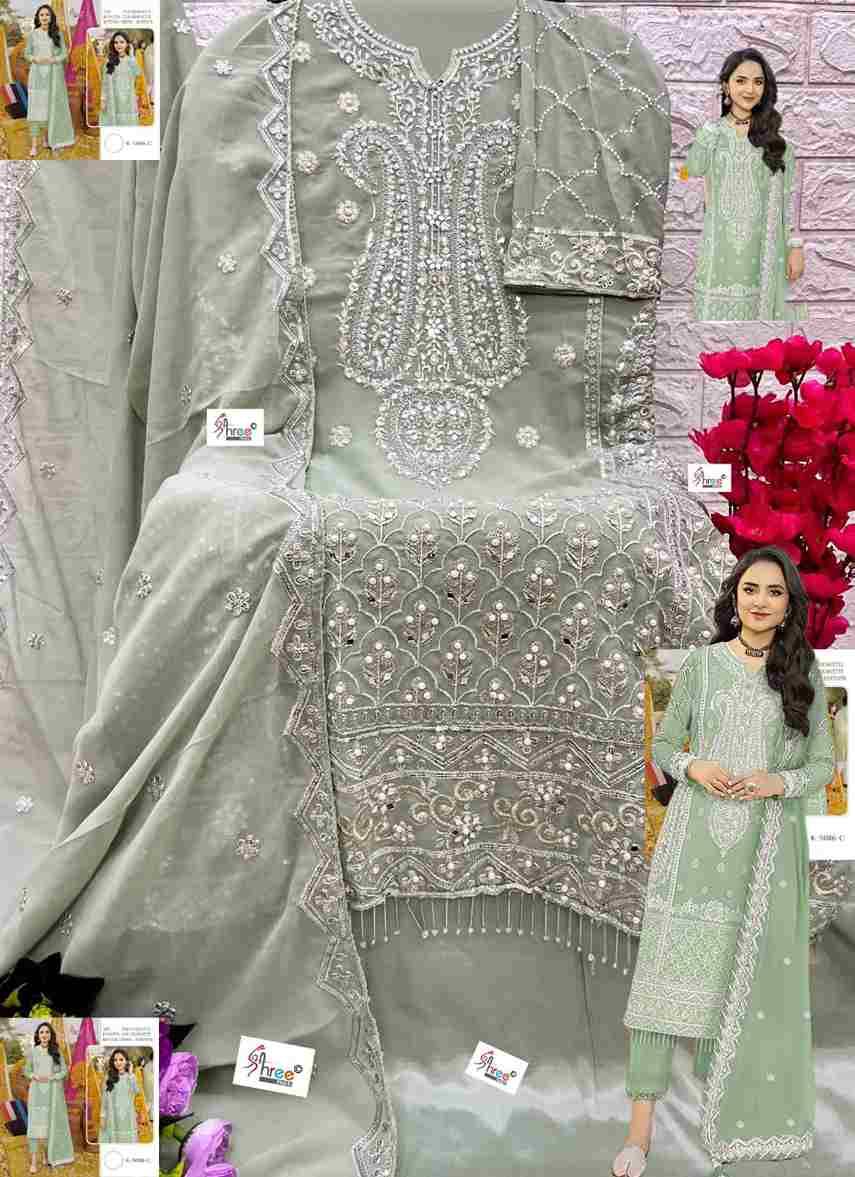 Shree Fabs Hit Design K-5086 Colours By Shree Fabs K-5086-A To K-5086-D Series Designer Pakistani Suits Beautiful Fancy Stylish Colorful Party Wear & Occasional Wear Faux Georgette Embroidery Dresses At Wholesale Price