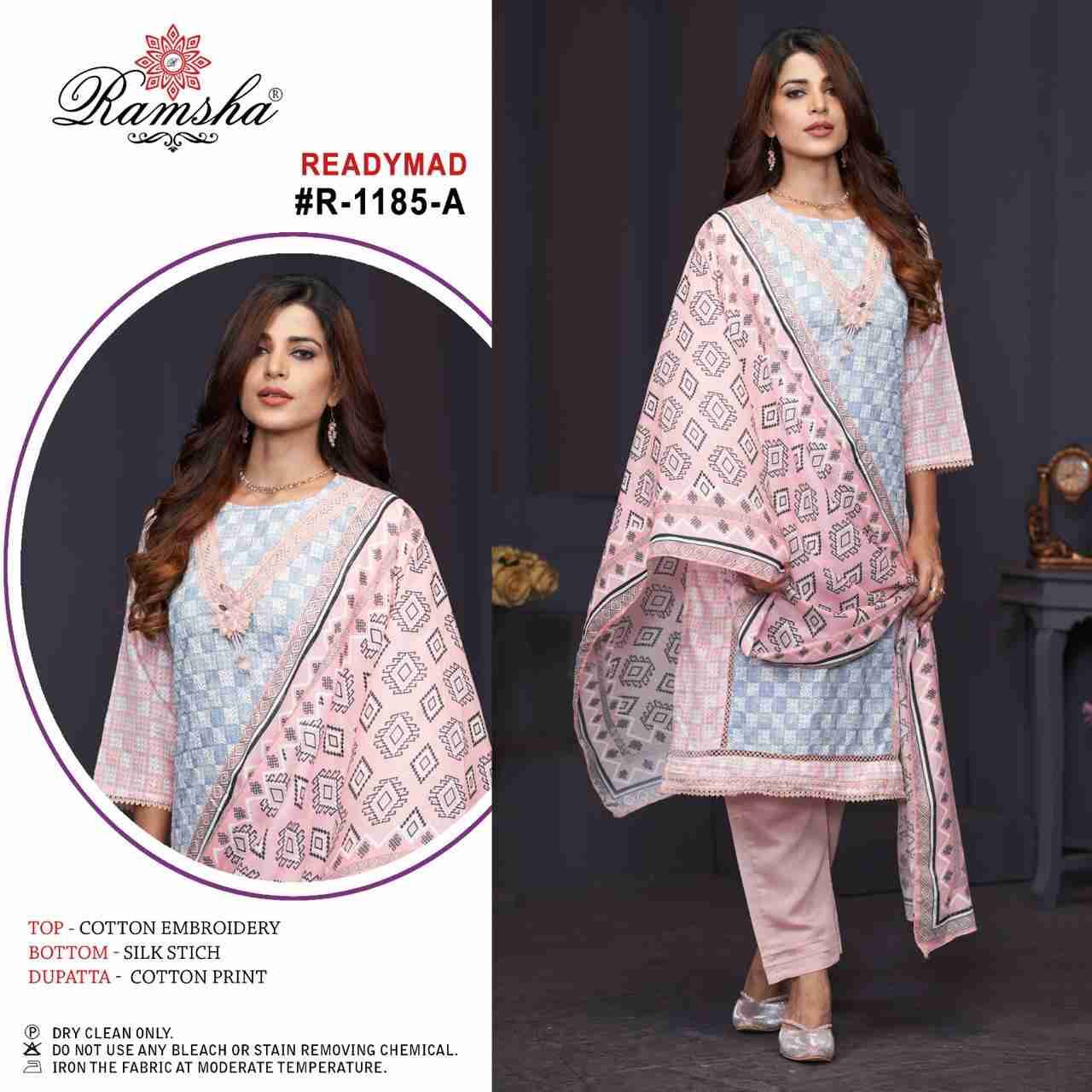 Ramsha 1185 Colours By Ramsha 1185-A To 1185-D Series Beautiful Pakistani Suits Colorful Stylish Fancy Casual Wear & Ethnic Wear Cotton Dresses At Wholesale Price