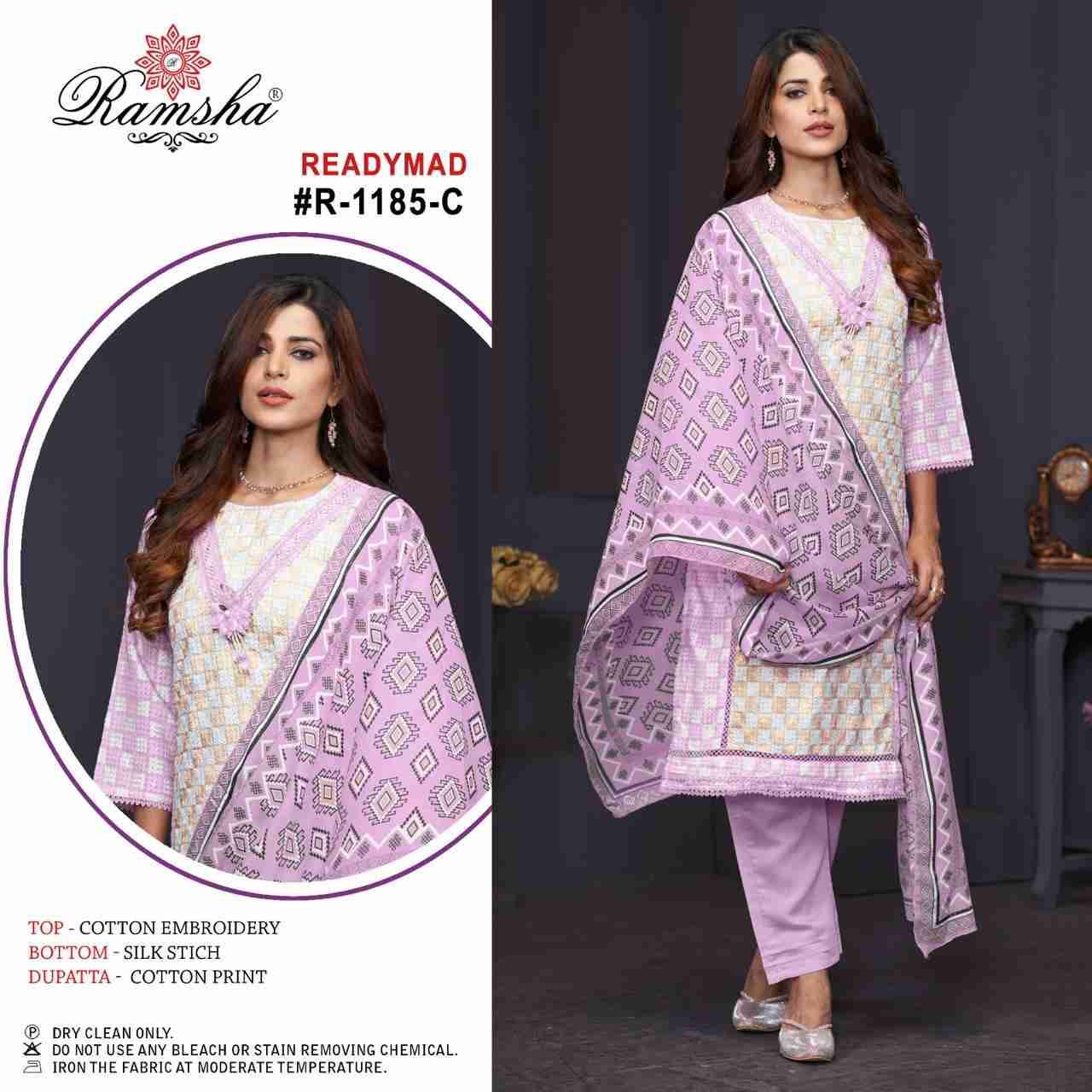 Ramsha 1185 Colours By Ramsha 1185-A To 1185-D Series Beautiful Pakistani Suits Colorful Stylish Fancy Casual Wear & Ethnic Wear Cotton Dresses At Wholesale Price