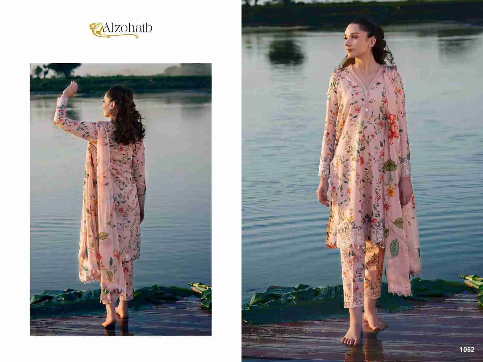 M.Basics By Alzohaib 1052 To 1053 Series Wholesale Designer Pakistani Suits Collection Beautiful Stylish Fancy Colorful Party Wear & Occasional Wear Pure Cotton Print Dresses At Wholesale Price